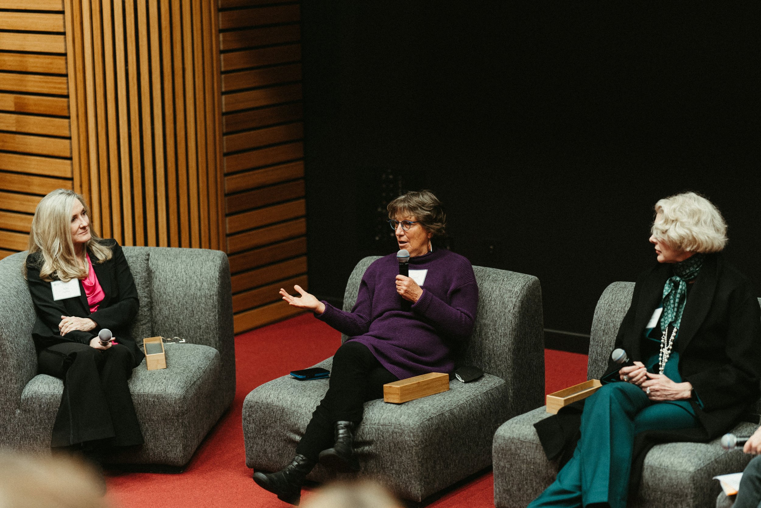  Panelists Kiki Goshay, Dr. Carol Zabin and Catherine Von Burg. Image by Lore Gonzales. 