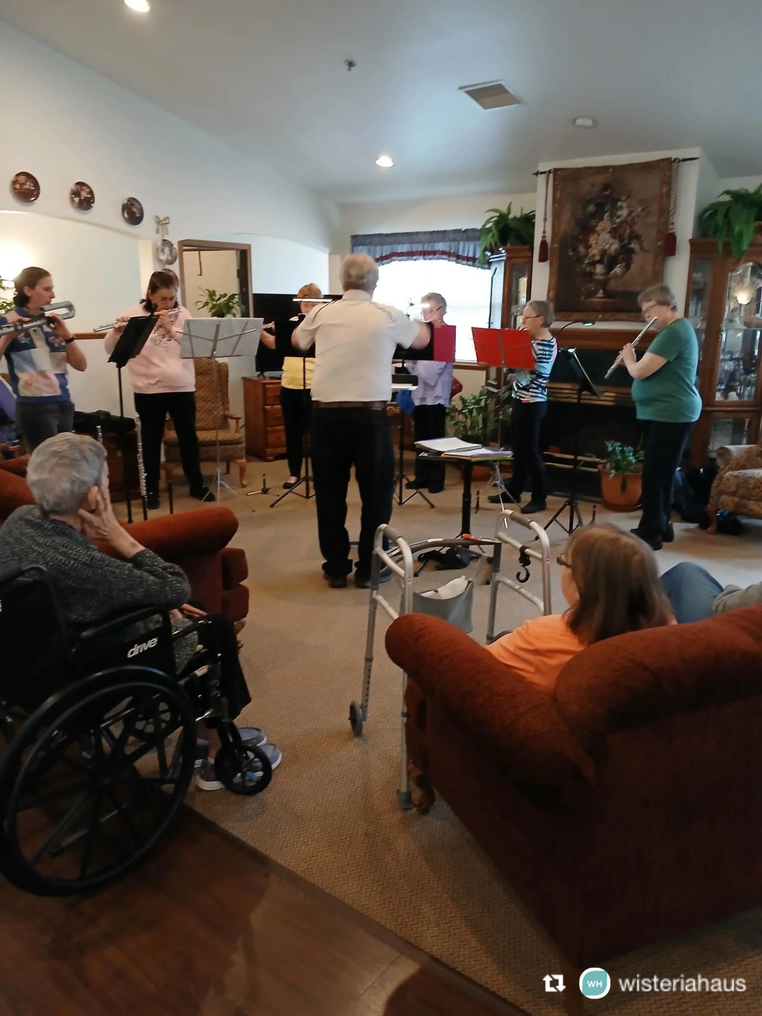 Repost from @wisteriahaus
&bull;
A wonderful afternoon of music and memories with Flute Cocktail! 🎶 Our residents loved enjoying the beautiful live performance - thank you for sharing your talent with our community! 
.
.
.
#AssistedLiving #SeniorLiv