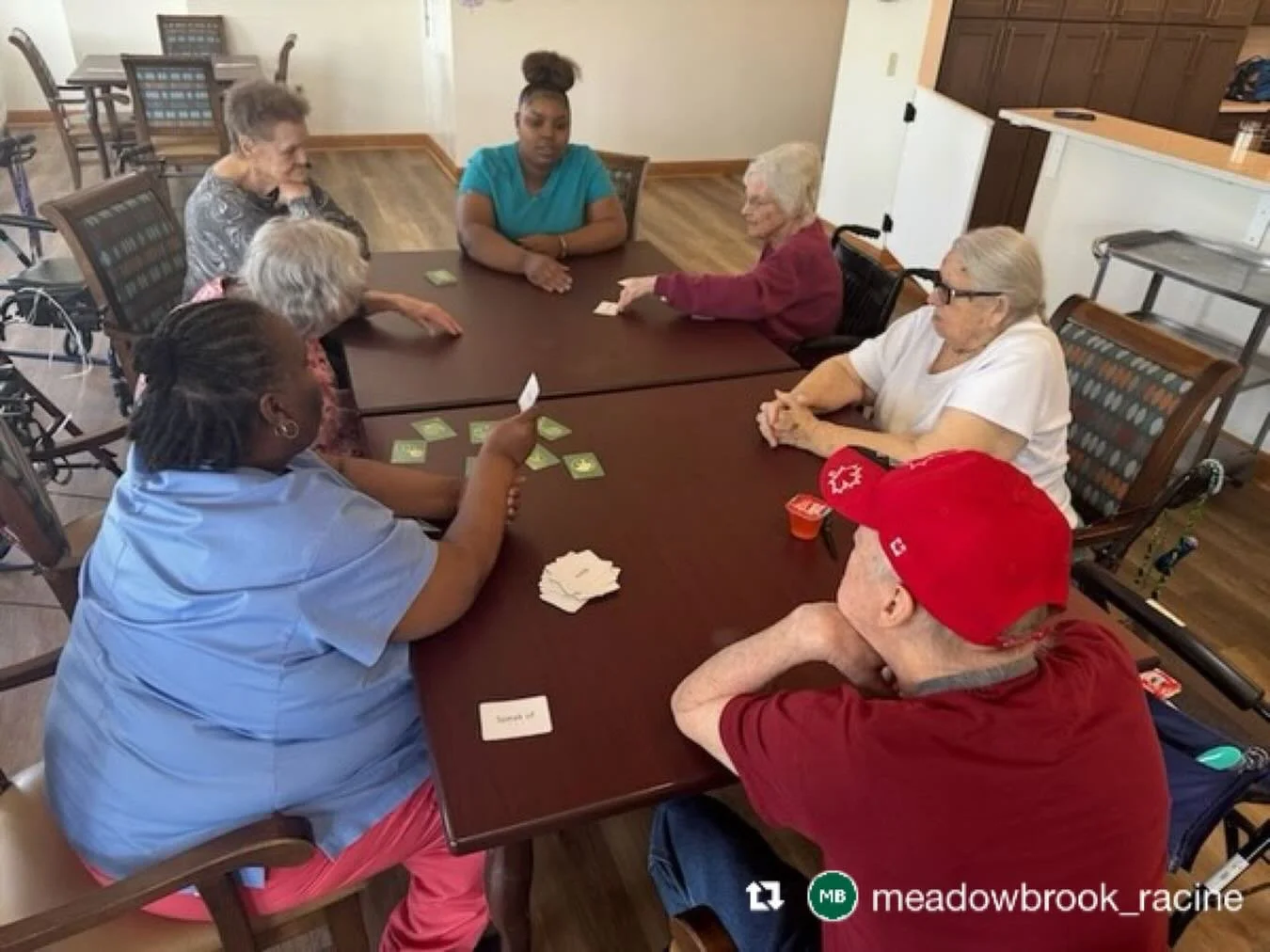 Repost from @meadowbrook_racine
&bull;
Brains were buzzing and smiles were shining during today&rsquo;s trivia fun! 🧠✨ Our residents enjoyed a little friendly competition, lots of laughter, and showing off their knowledge together.
.
.
.
#AssistedLi