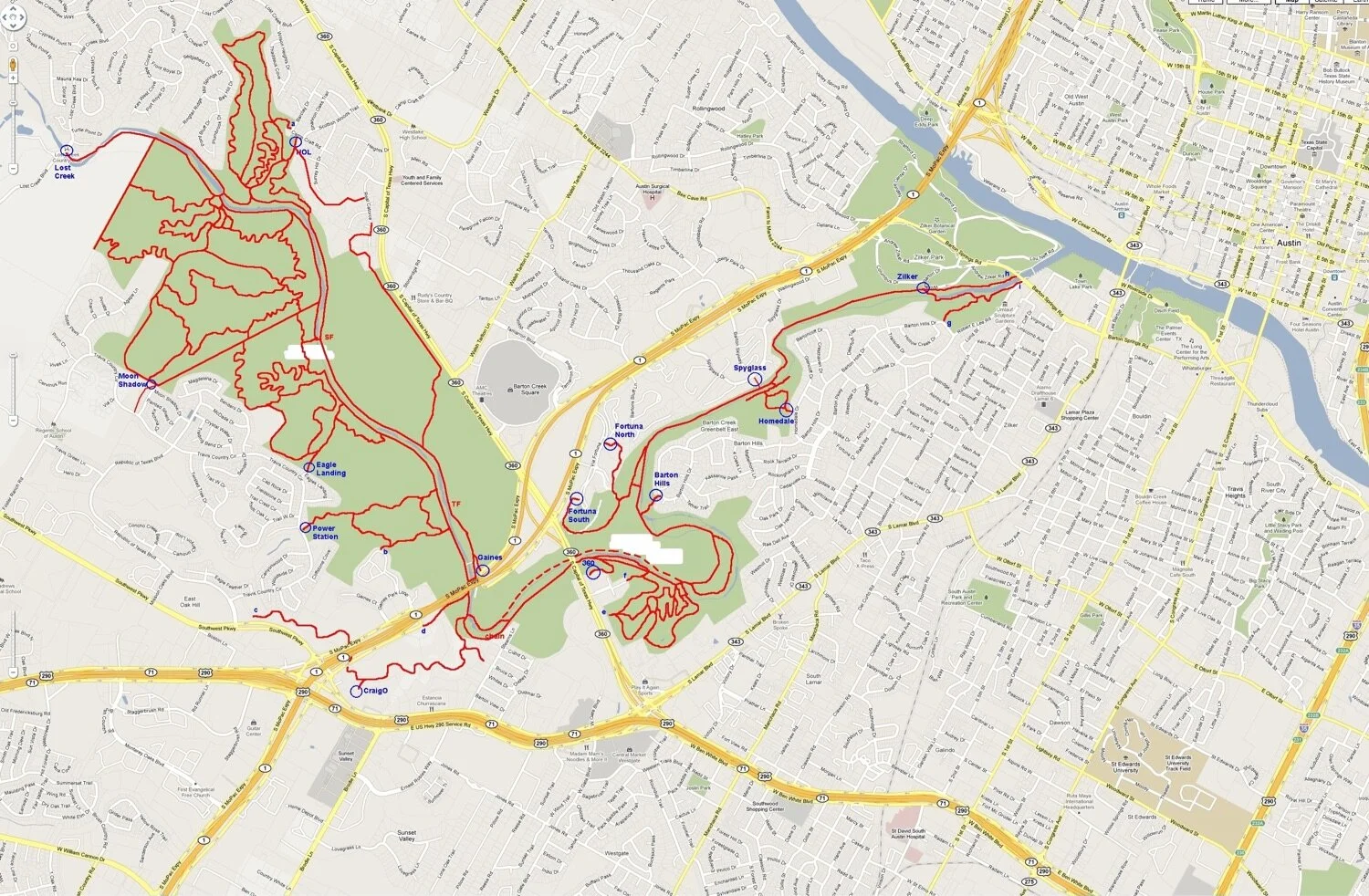 Barton Greenbelt Trail Map Barton Creek Greenbelt (West Side Trails) — Trail Roots
