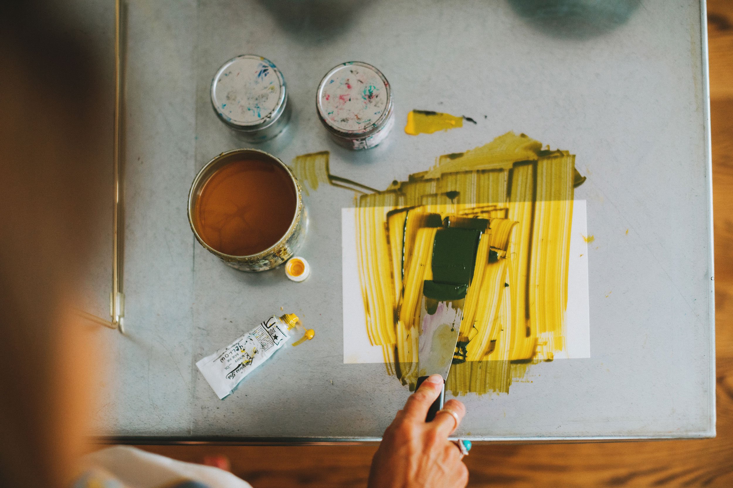 Mixing Yellow Ink