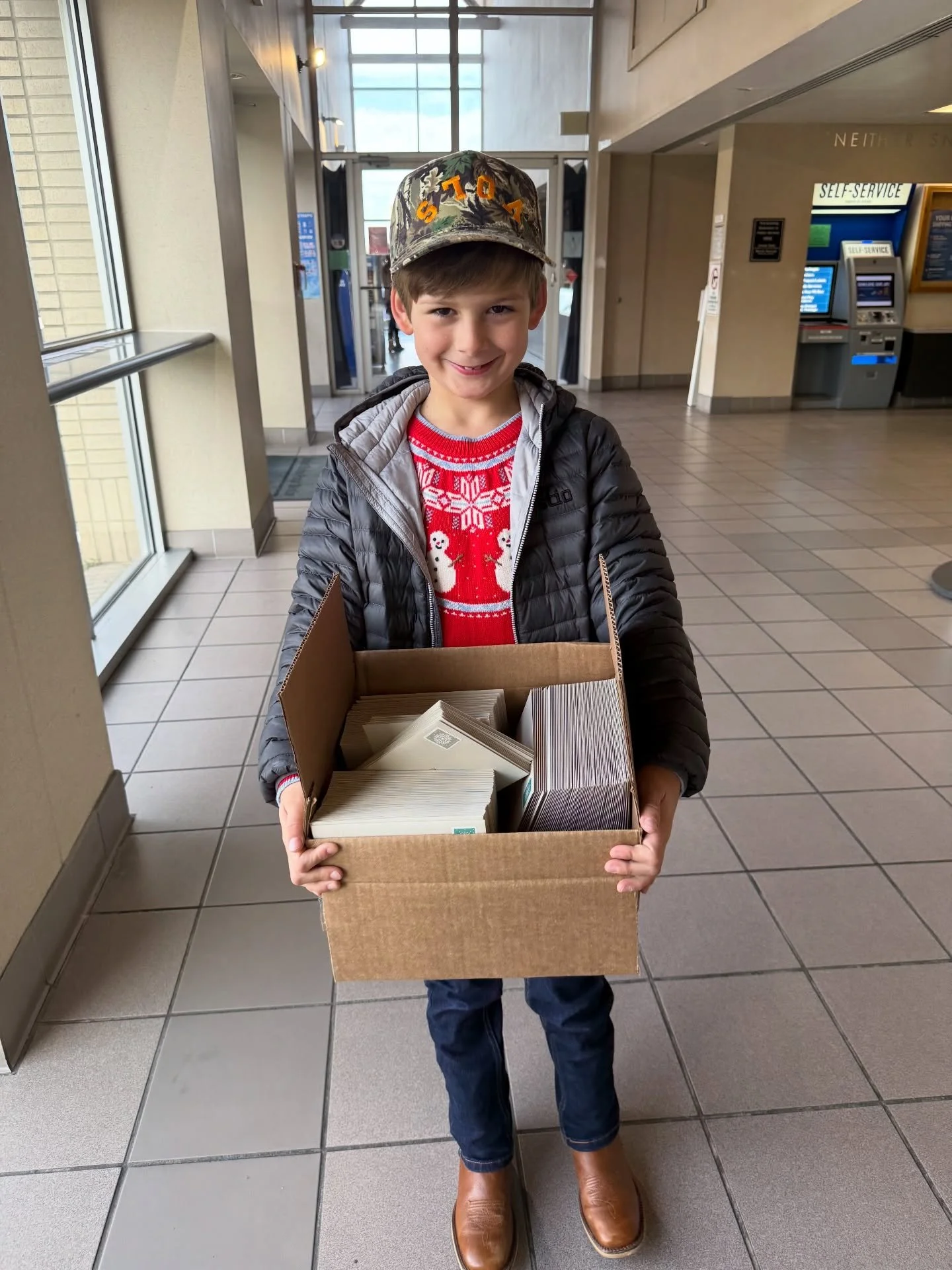 Our family Christmas cards were mailed last week on our annual Christmas Hooky Day! I love our tradition&hellip; skip school, mail our Christmas cards, see Santa, lunch date, Opryland Hotel + ICE!  I thought we&rsquo;d be at the post office forever t