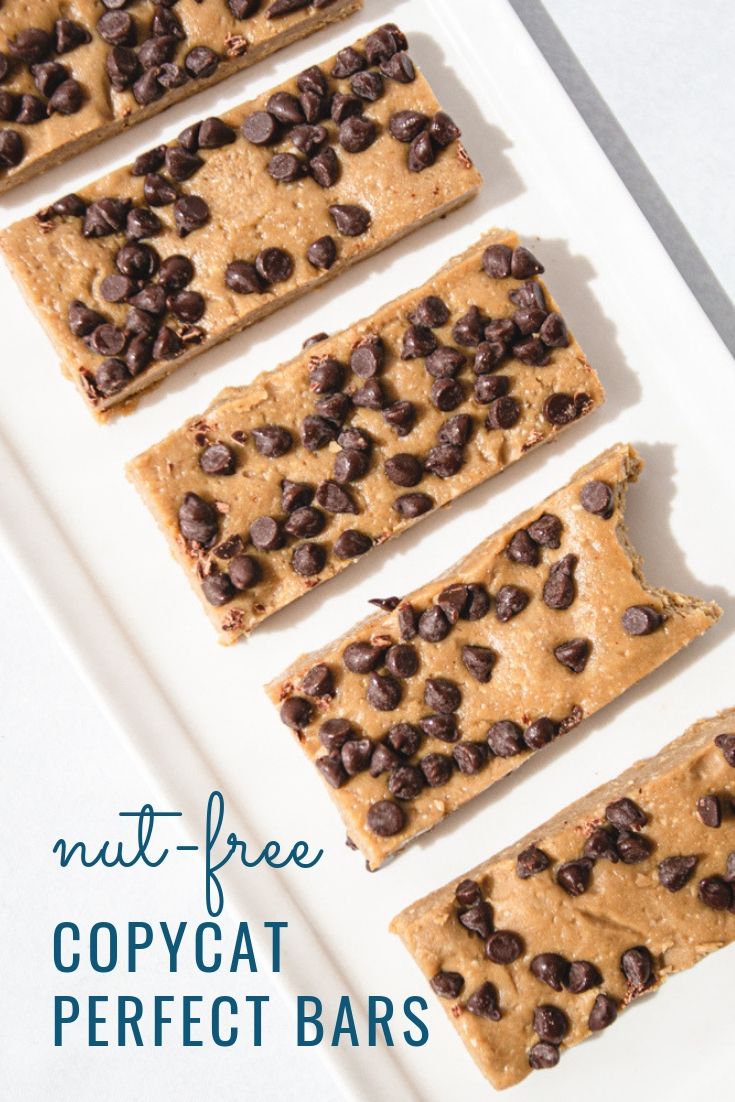 Recipe for Homemade Copycat Perfect Bars. Nut-Free and just 5 ingredients! #paleo #forkids #schoolsafe #allergyfriendly