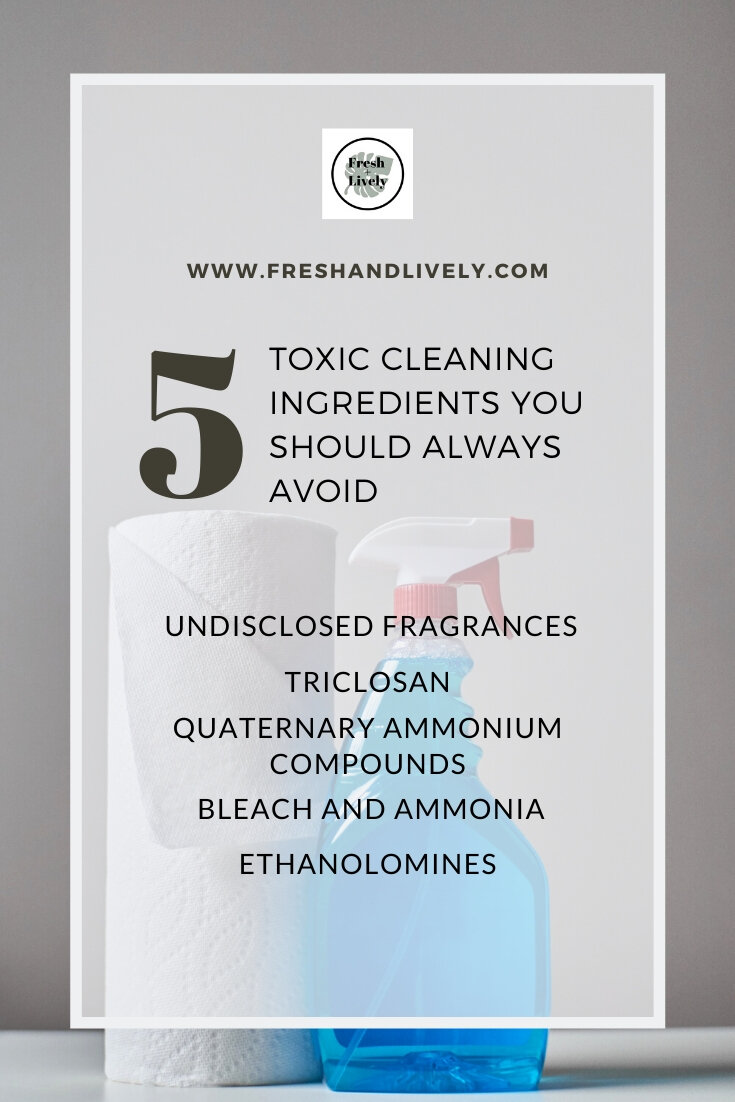 5 toxic cleaning ingredients you should always avoid. Read this post Ito learn why! #Green #environmentally #friendly #safe #clean healthy athsma nontoxic