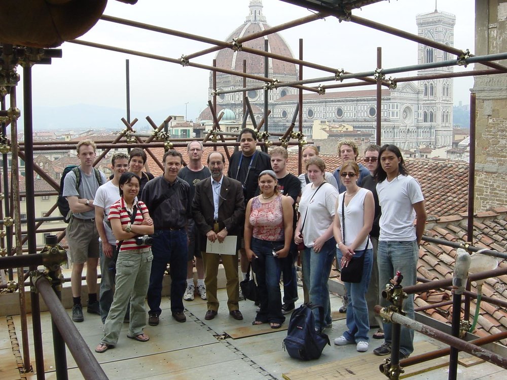 Florence, Ch. S. Lorenzo - visit to restoration of lantern on the Sagrestia Nuova