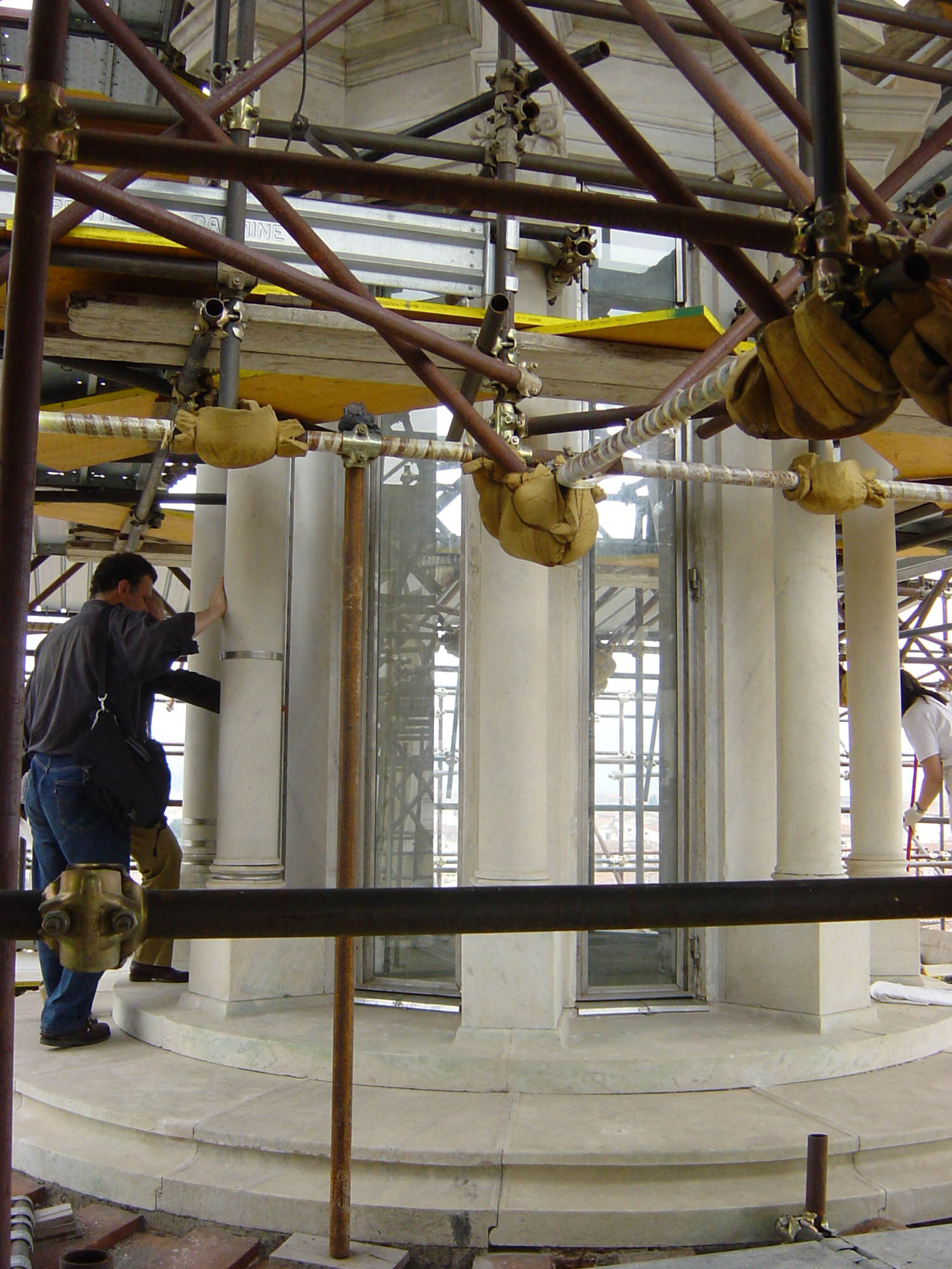 Florence, Ch. S. Lorenzo - visit to restoration of lantern on the Sagrestia Nuova