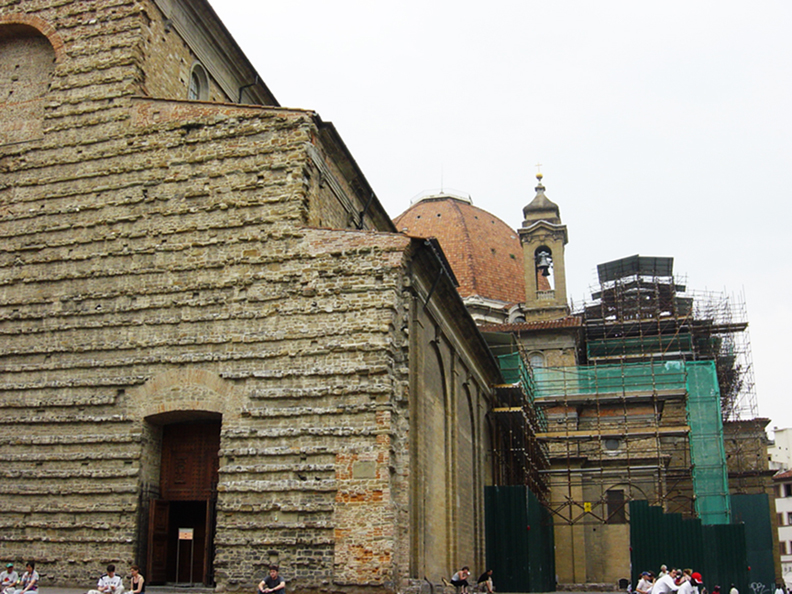 Florence, Ch. S. Lorenzo - visit to restoration of lantern on the Sagrestia Nuova