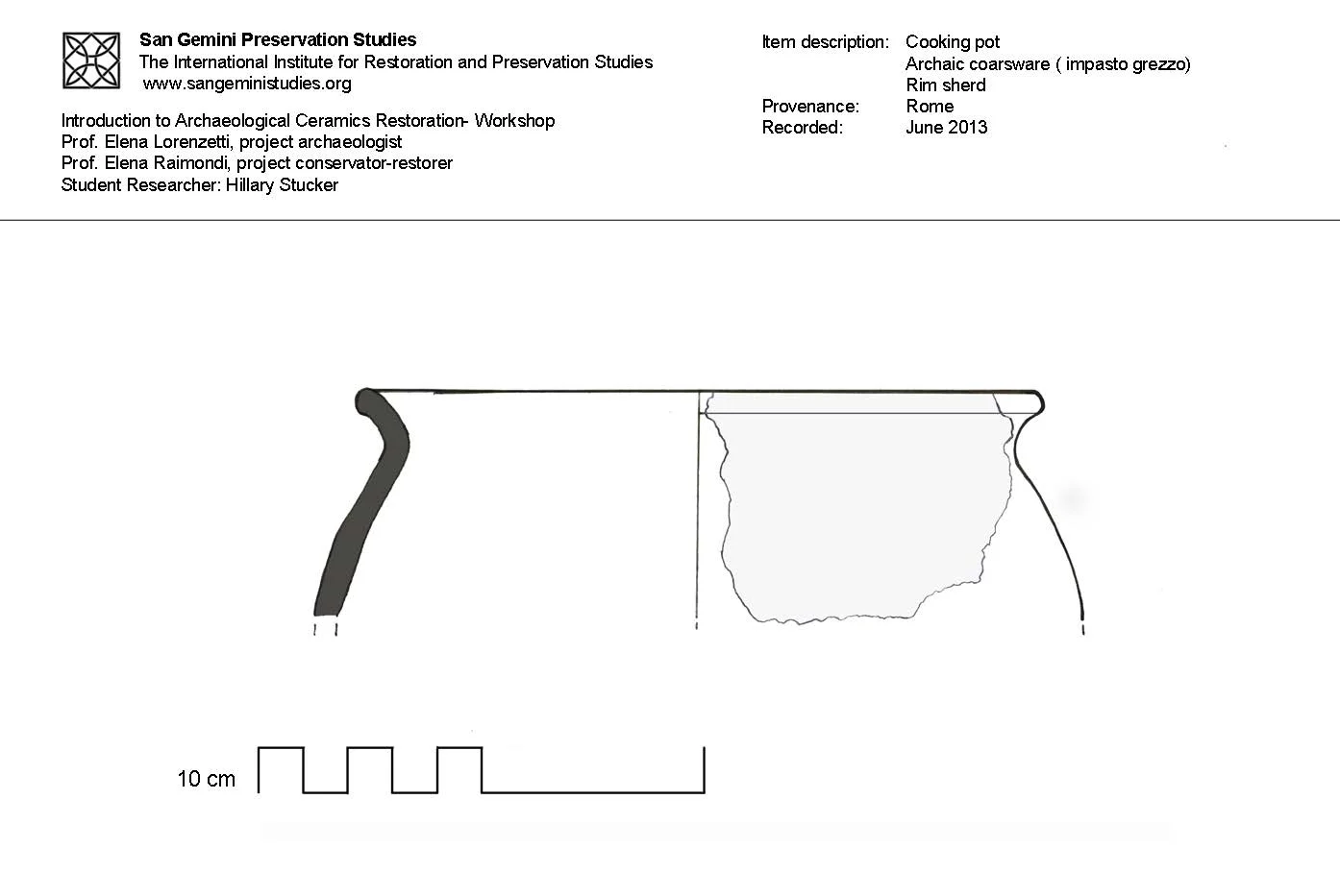 Hillary Stucker - Cooking pot, Archaic coarsware