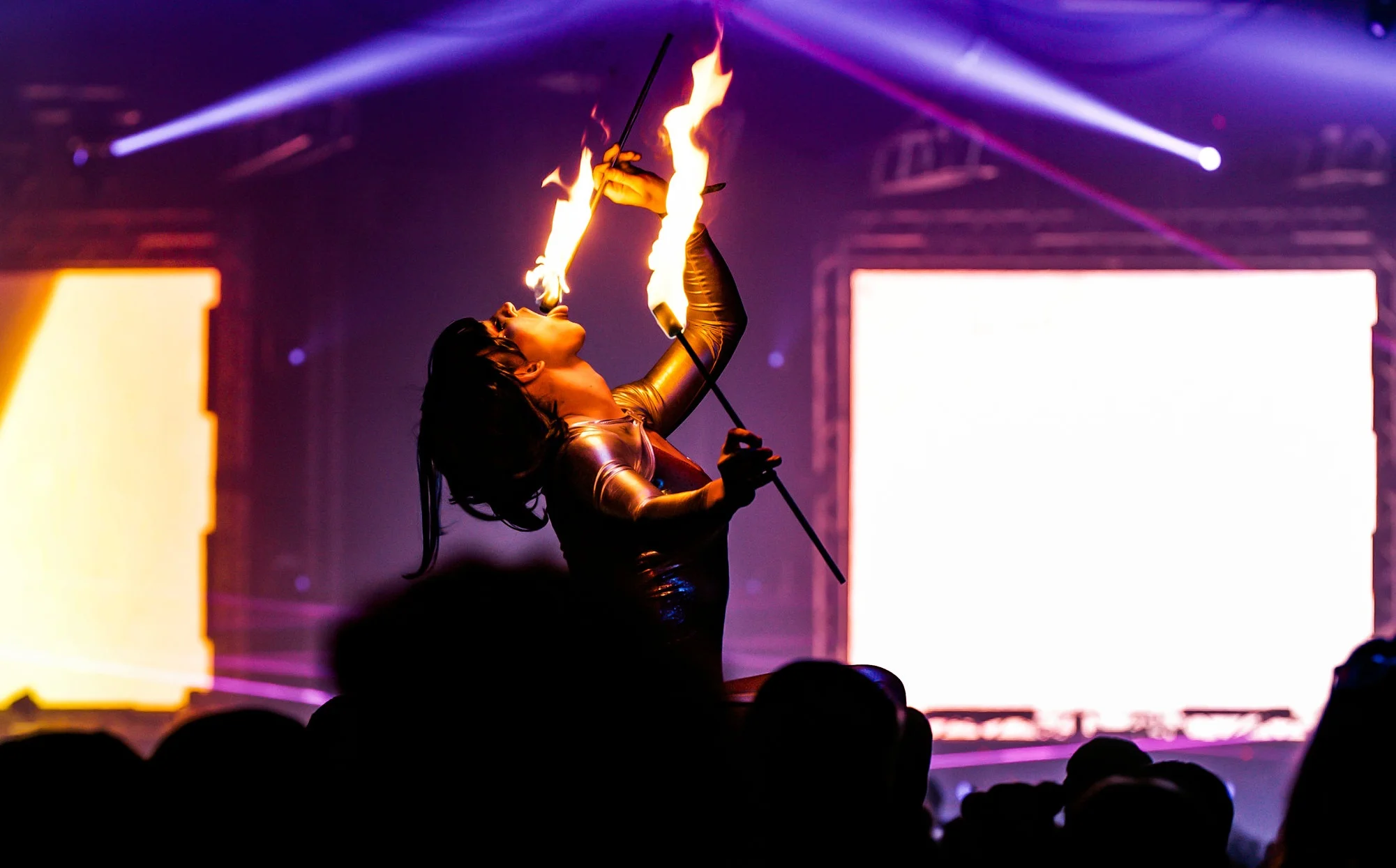 Fire dancer at Lights All Night 2018