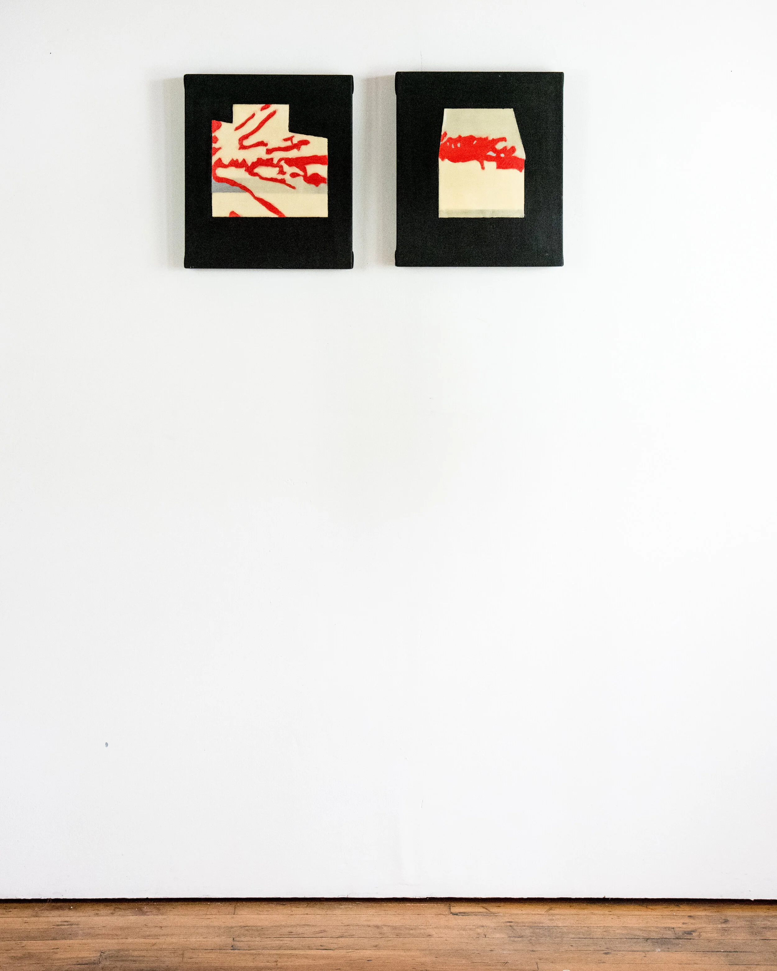 Kier_Pinehaven Drive 1 + 2_Encaustic Wax + Oil on Canvas_14x12 inches_2016_Gallery Wall-2.jpg