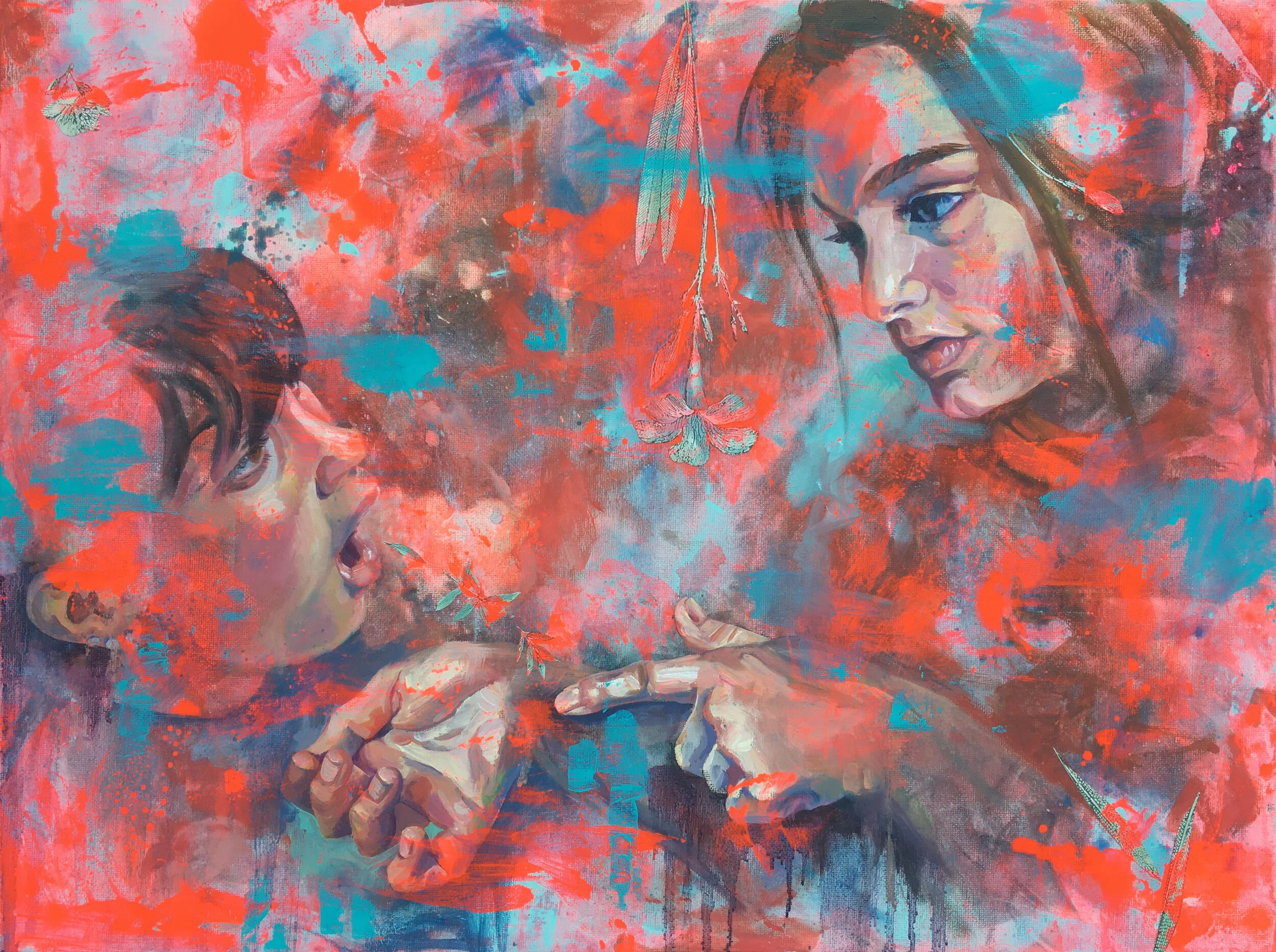 Curry_Pointing Fingers_mixed media on canvas_18x24%22.jpg
