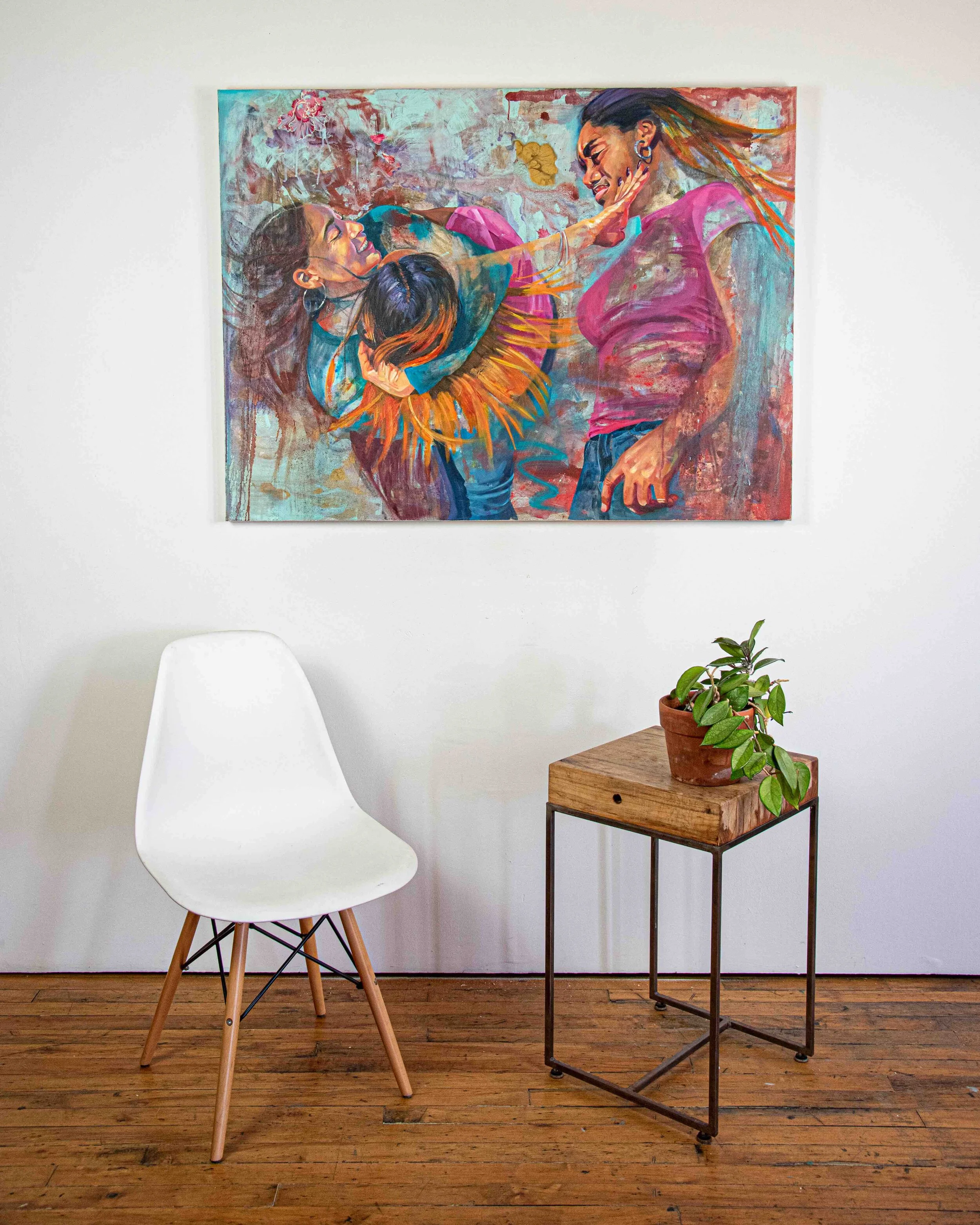 Curry_Push Pull_mixed media on canvas_38%22L x 1.5%22W x 36%22H_2018_Gallery Wall-1.jpg