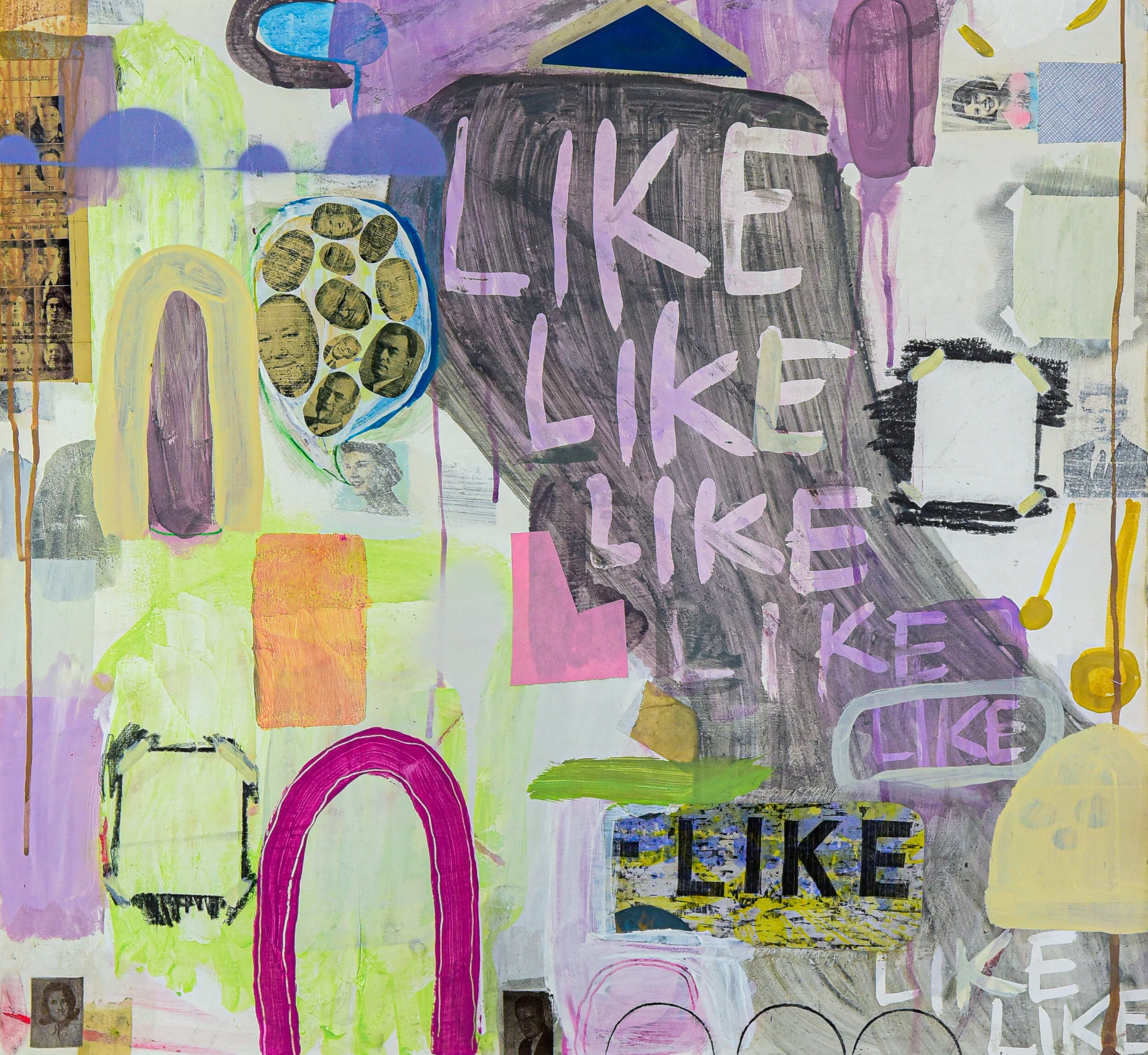 Liz Maugans_Like it or Not_acrylic, screenprint, collage, spray paint on paper_34”L x 1.5”W x 34”H_2021 (3 of 7).jpg
