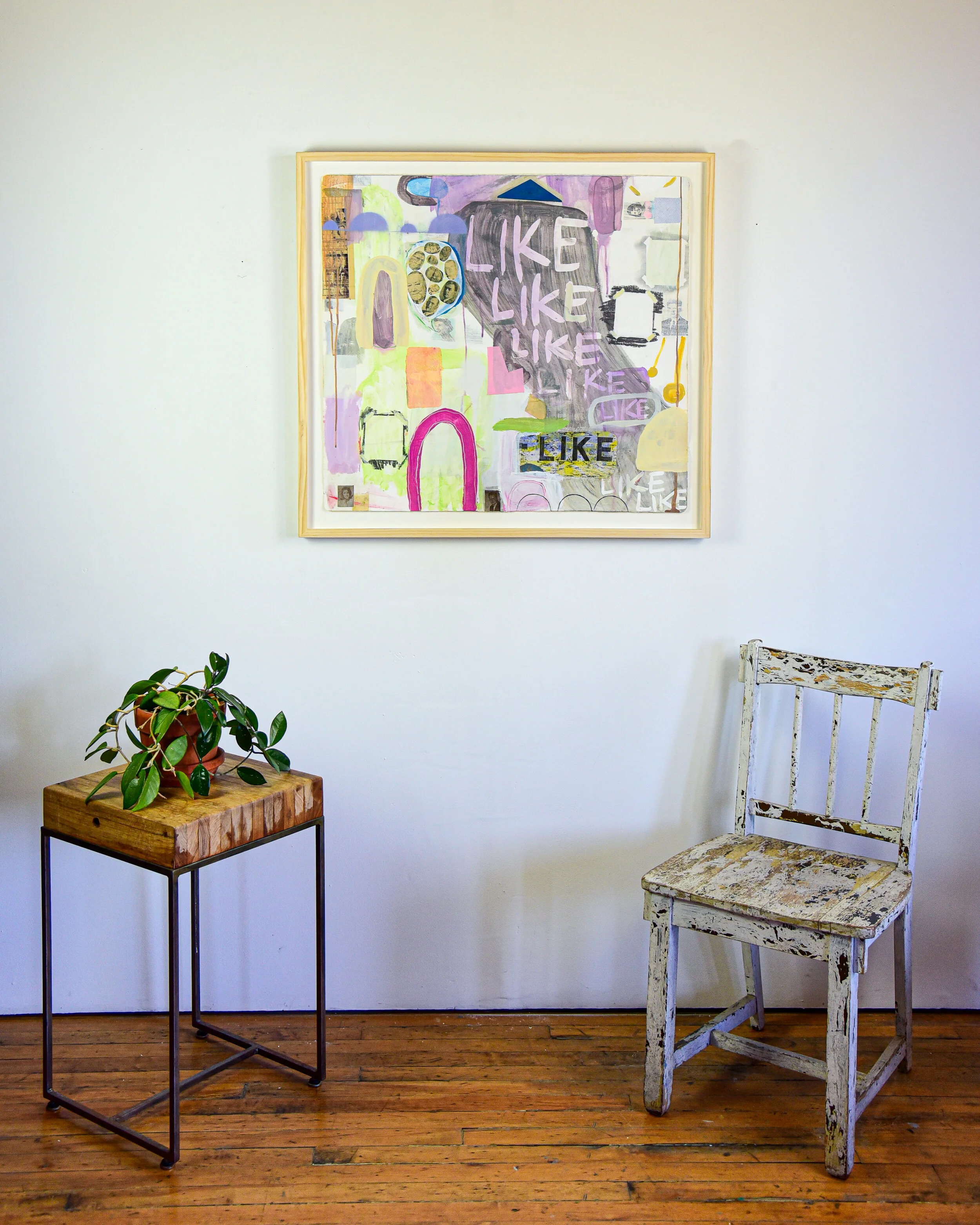 Liz Maugans_Like it or Not_acrylic, screenprint, collage, spray paint on paper_34”L x 1.5”W x 34”H_2021 (1 of 7).jpg