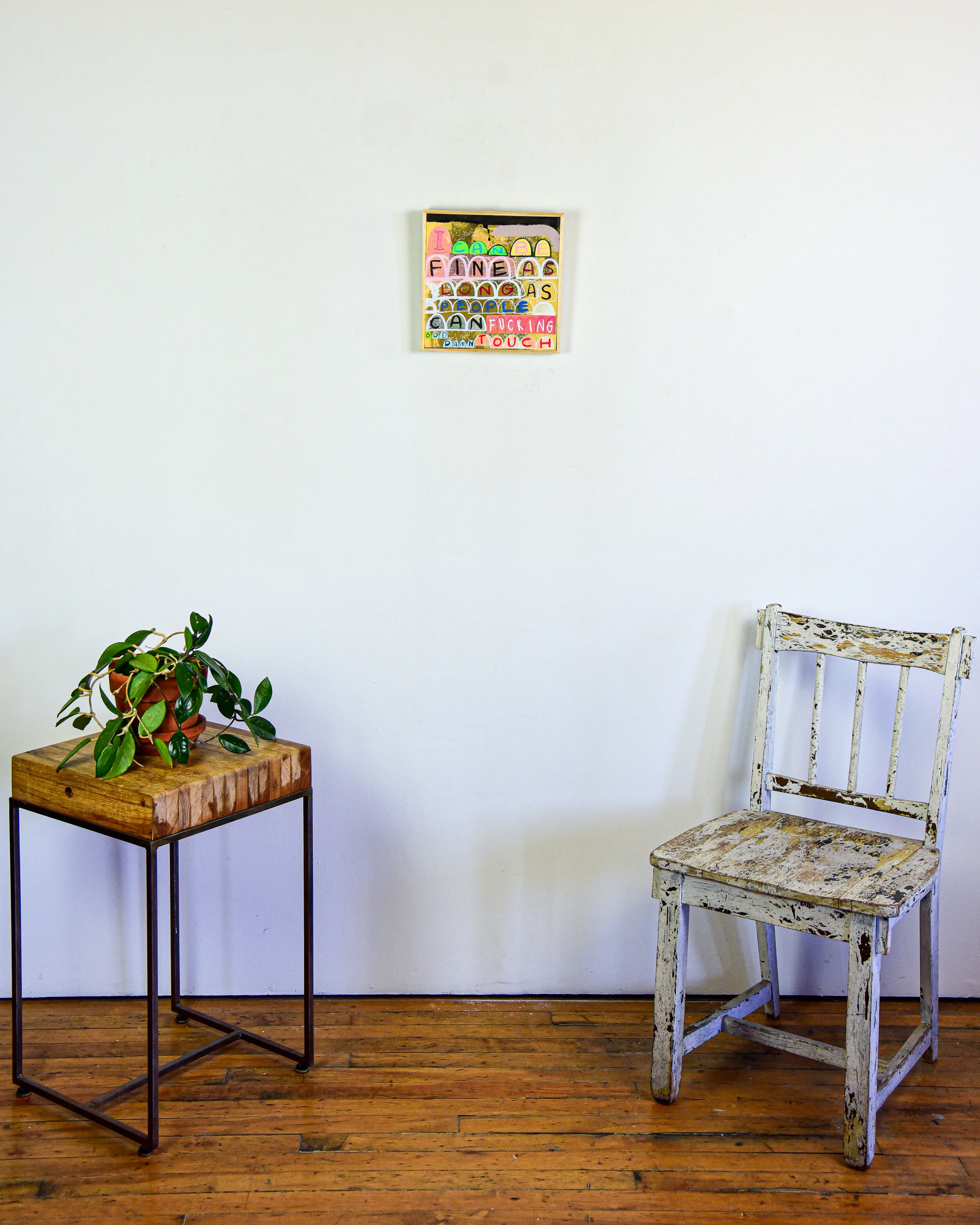 Liz Maugans_As Long As We Can Touch_Acrylic, screenprint + collage on panel_10.5”L x 1.5”W x 10.5”H_2021 (1 of 4).jpg
