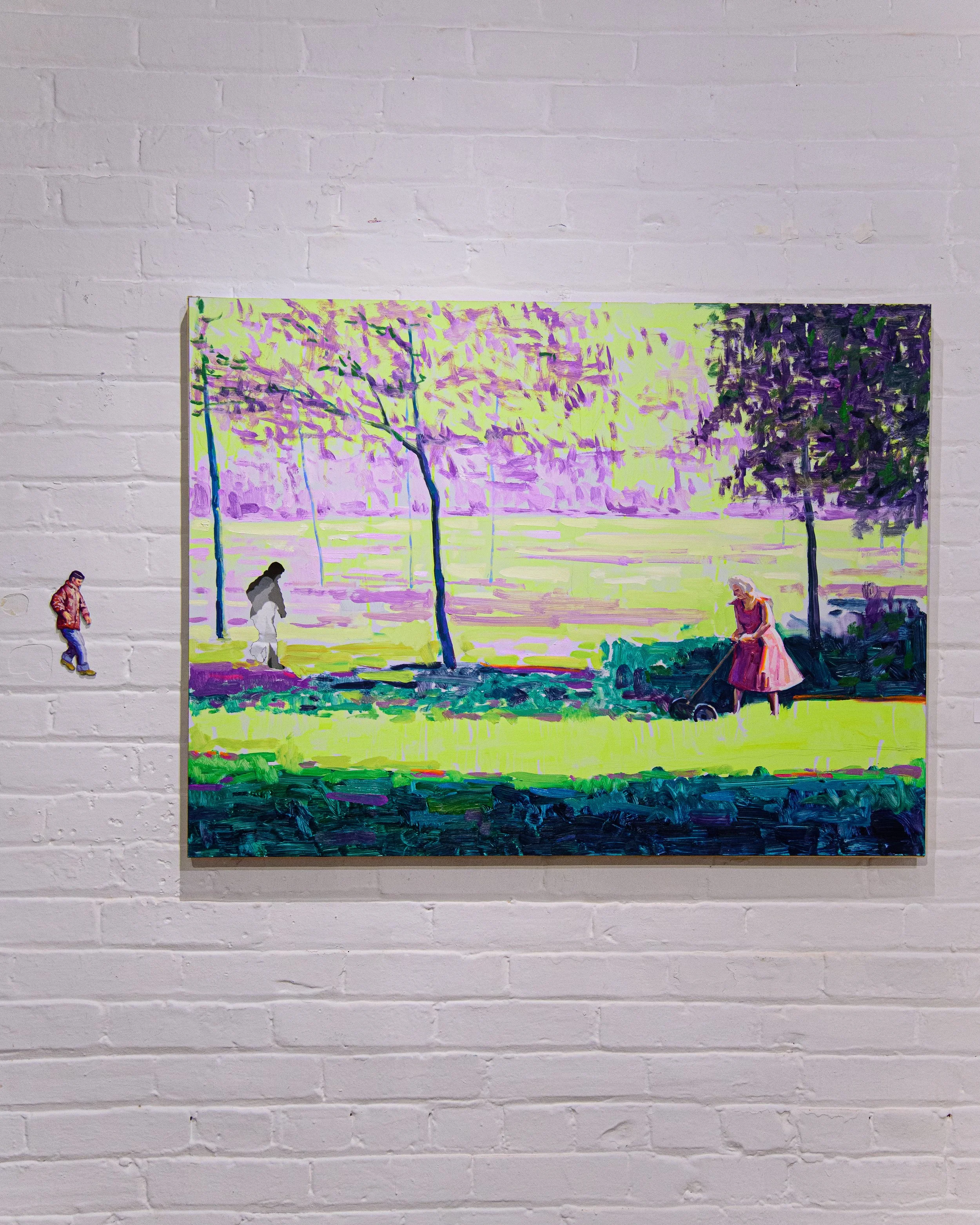 David King_Mowing_oil on aluminum_40”L x 2”W x 30”H_2021_with Cut Out (1 of 2).jpg
