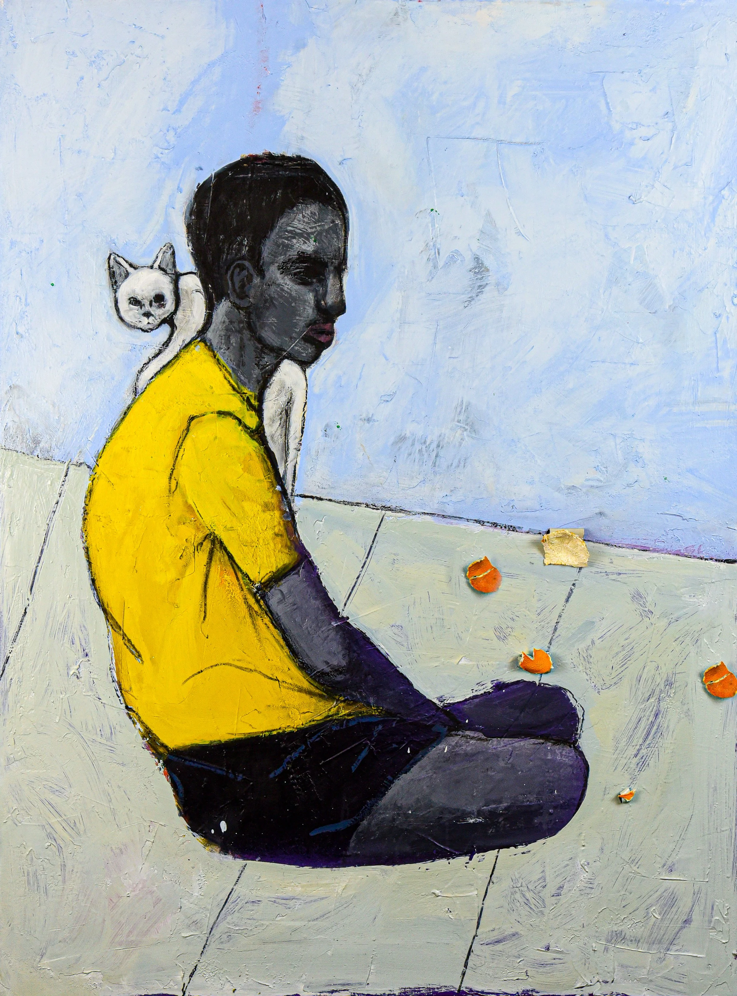 John W. Carlson - Man Without Legs and His Cat