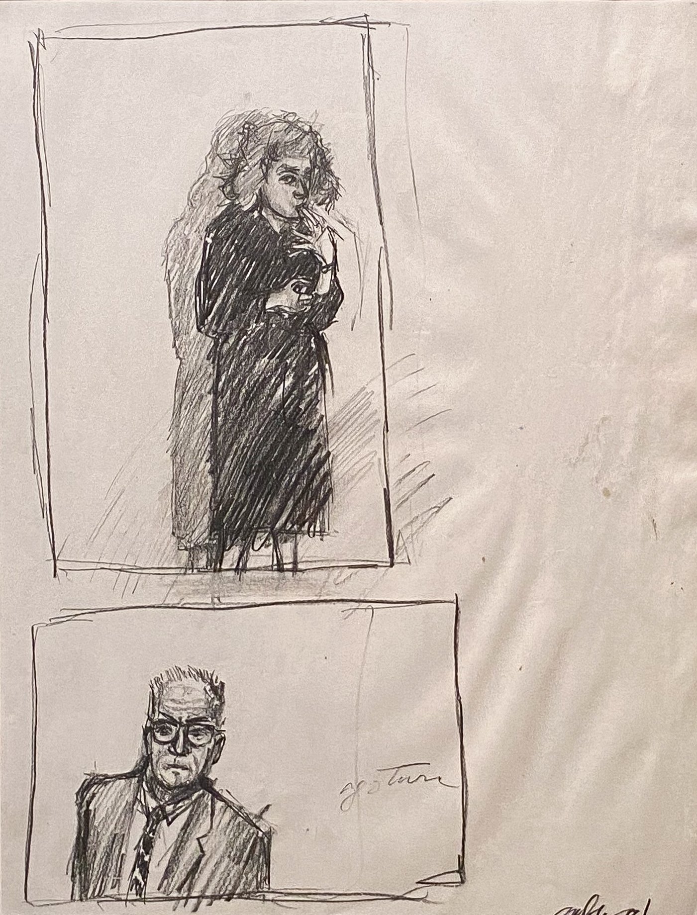 John W. Carlson - Drawing #110 (Smoking Gesture)