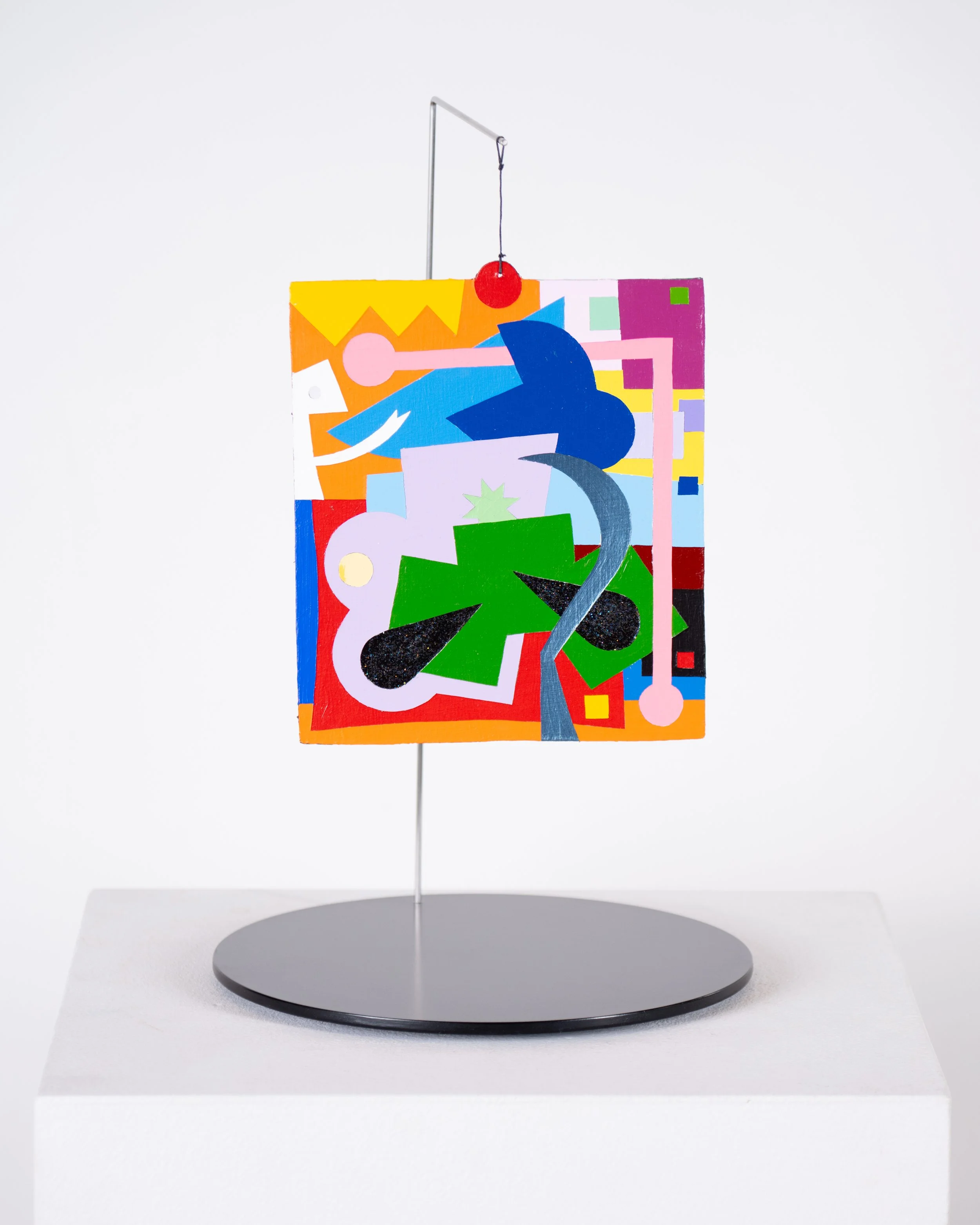 MarkHoward_Two-Sided Composition 5_acrylic + enamel on canvas panel, stainless steel stand_16.5"H x 10.25"W x 10.25"D_2025_A_1.jpg
