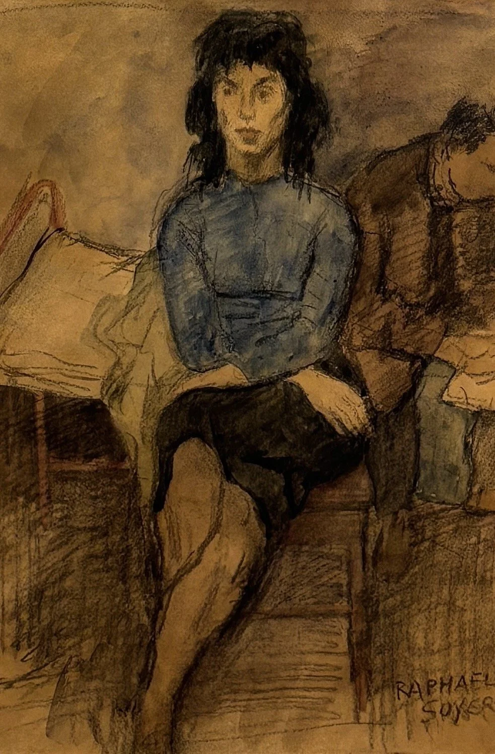 Raphael Soyer (American, 1899-1987) - Interior with Figure