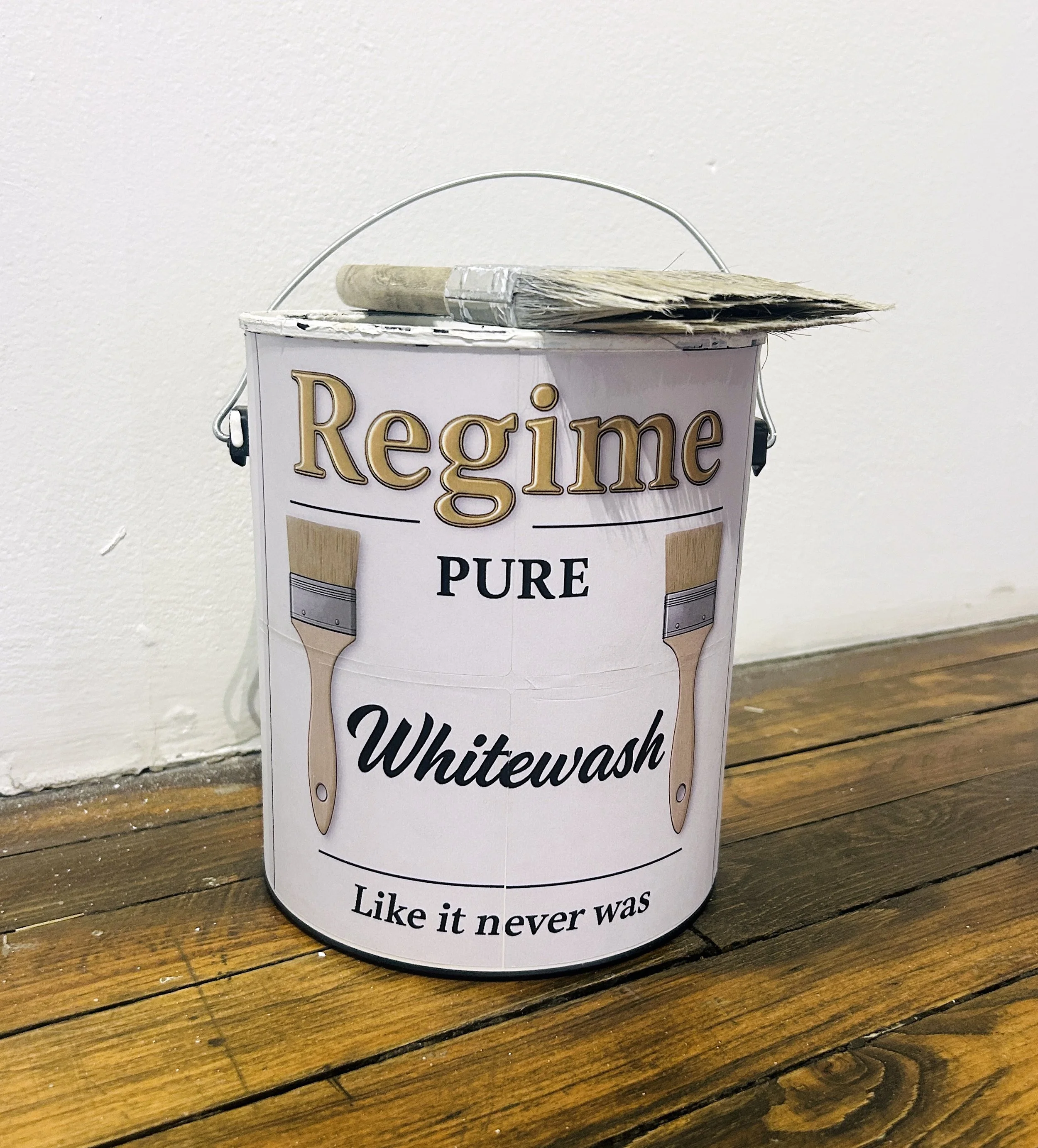 Kenn Hetzel_Whitewashing_wood, paint, whitewash_81Lx32Wx11D_2025_2.JPG