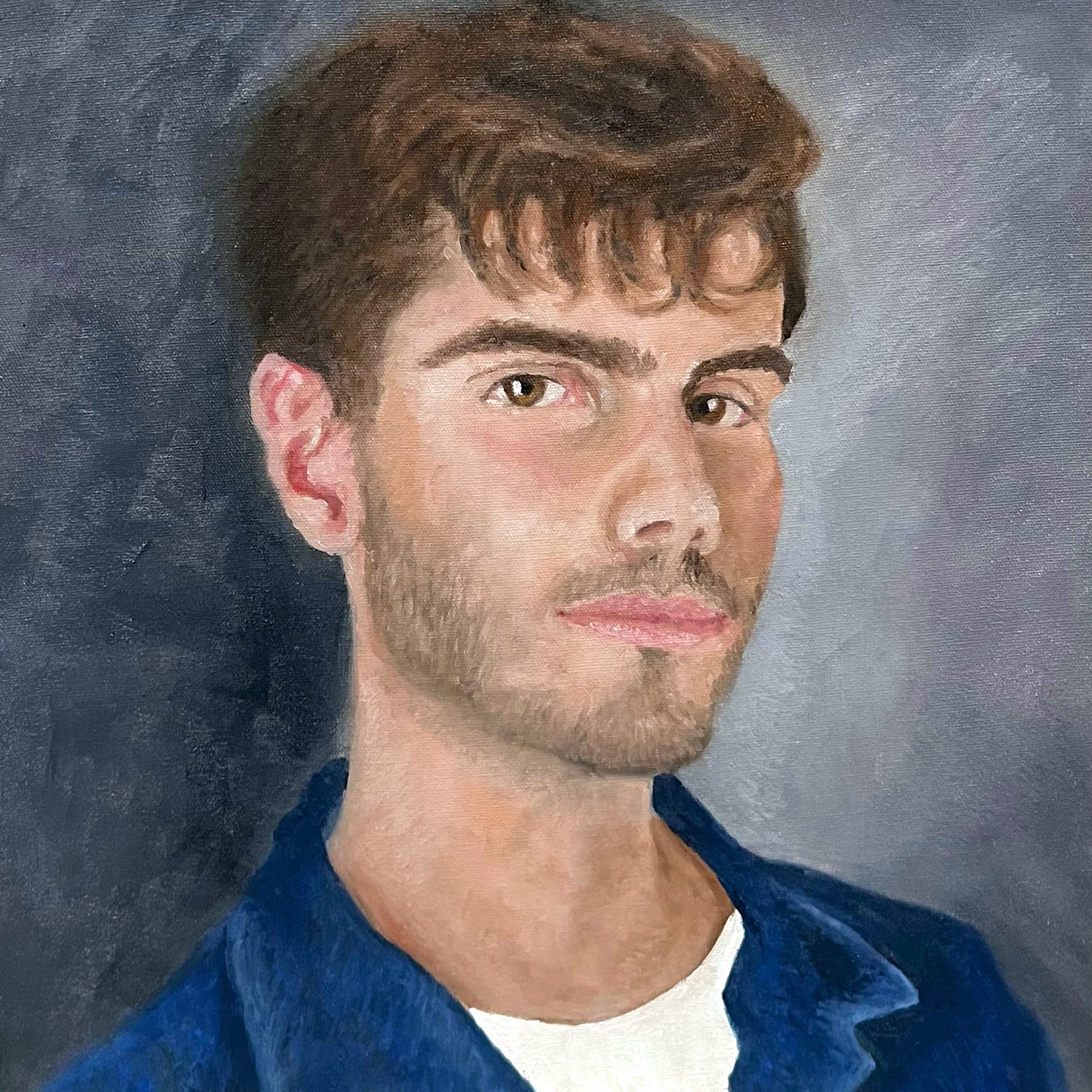   Self-portrait —  oil on canvas, 30 X 30 cm, 2022. 