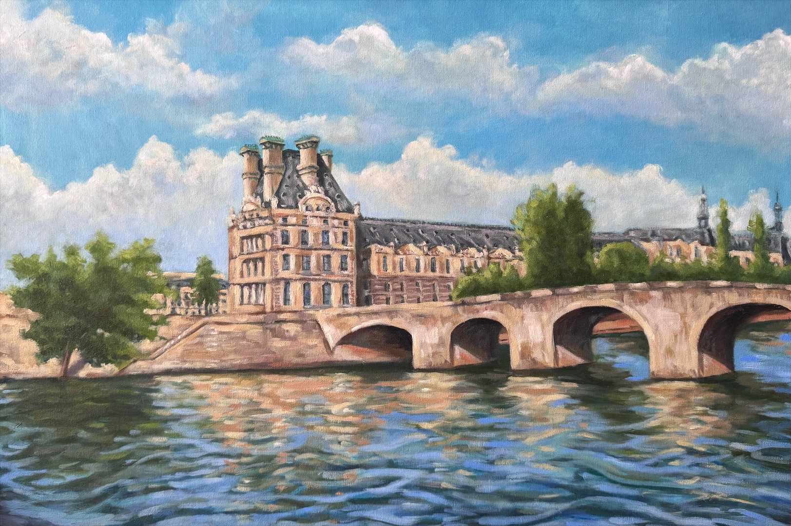   Louvre  — oil on canvas, 40 X 50 cm, 2023-6. 