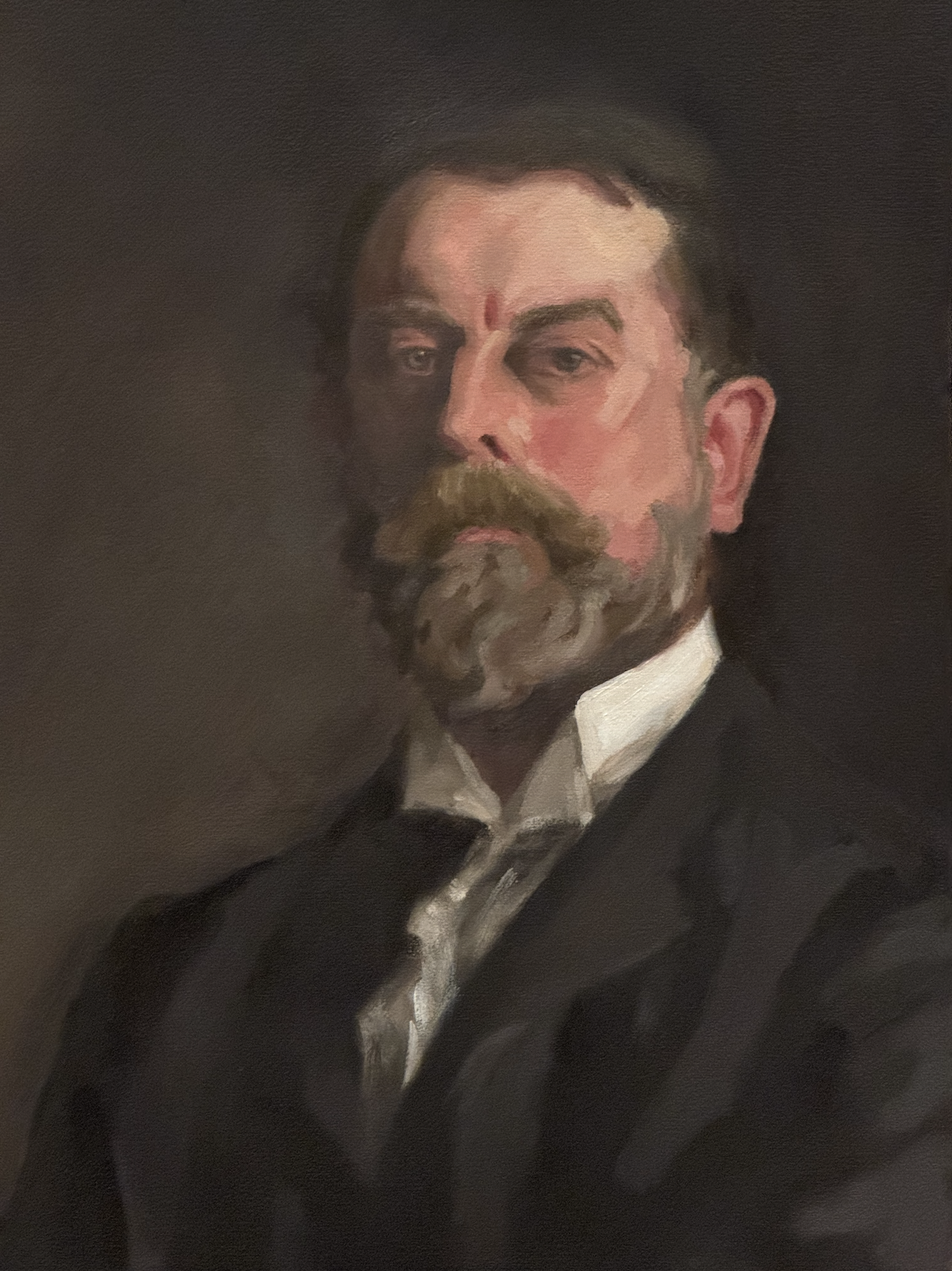   Master Study After John Singer Sargent (Self-Portrait)  — oil on panel, 30 X 40 cm, 2025-6. 