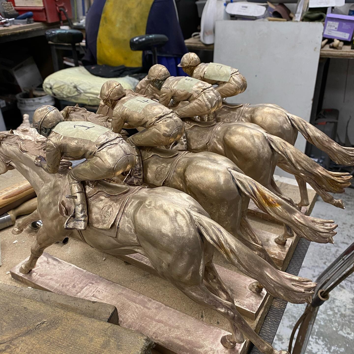 Equestrian trophies #equestrian #bronzesculpture #lostwaxcasting #horsesculpture #bronze #horsetrophy