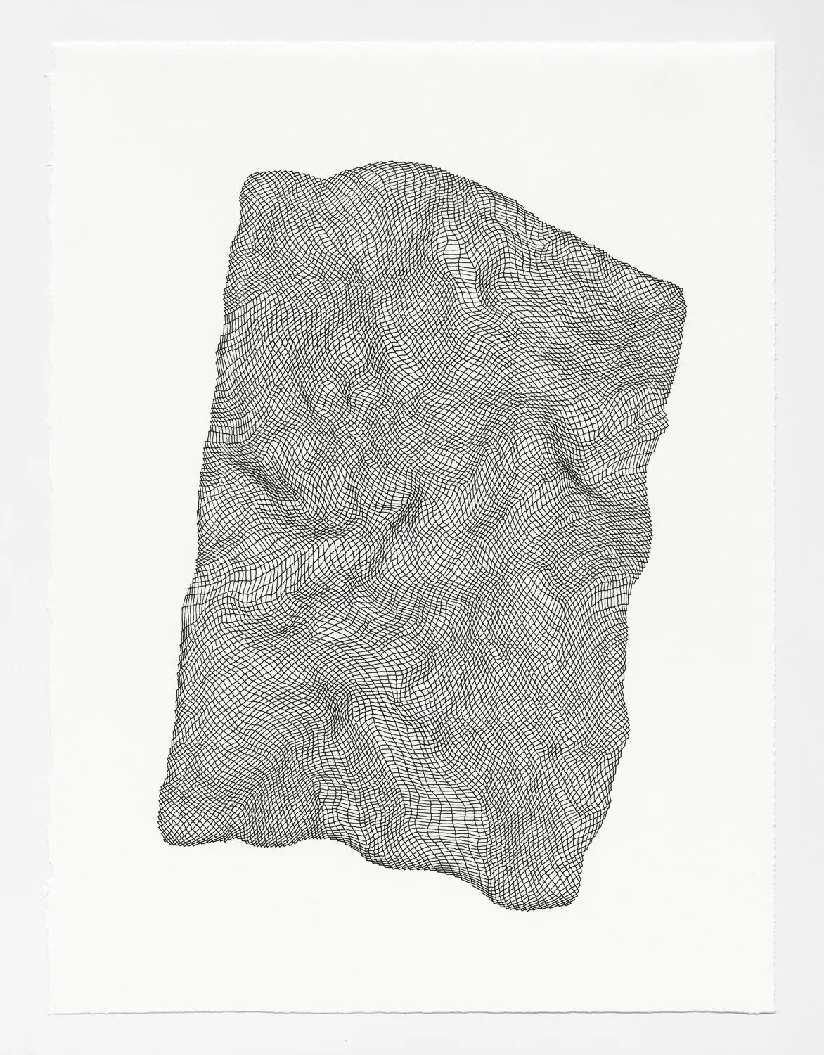 Zigzags 6 , 2017 india ink on 140 lb hot press watercolor paper 15 x 11 in (38.1 x 27.9 cm)