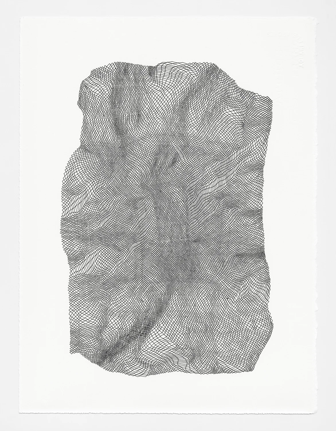 Zigzags 5 , 2017 india ink on 140 lb hot press watercolor paper 15 x 11 in (38.1 x 27.9 cm)