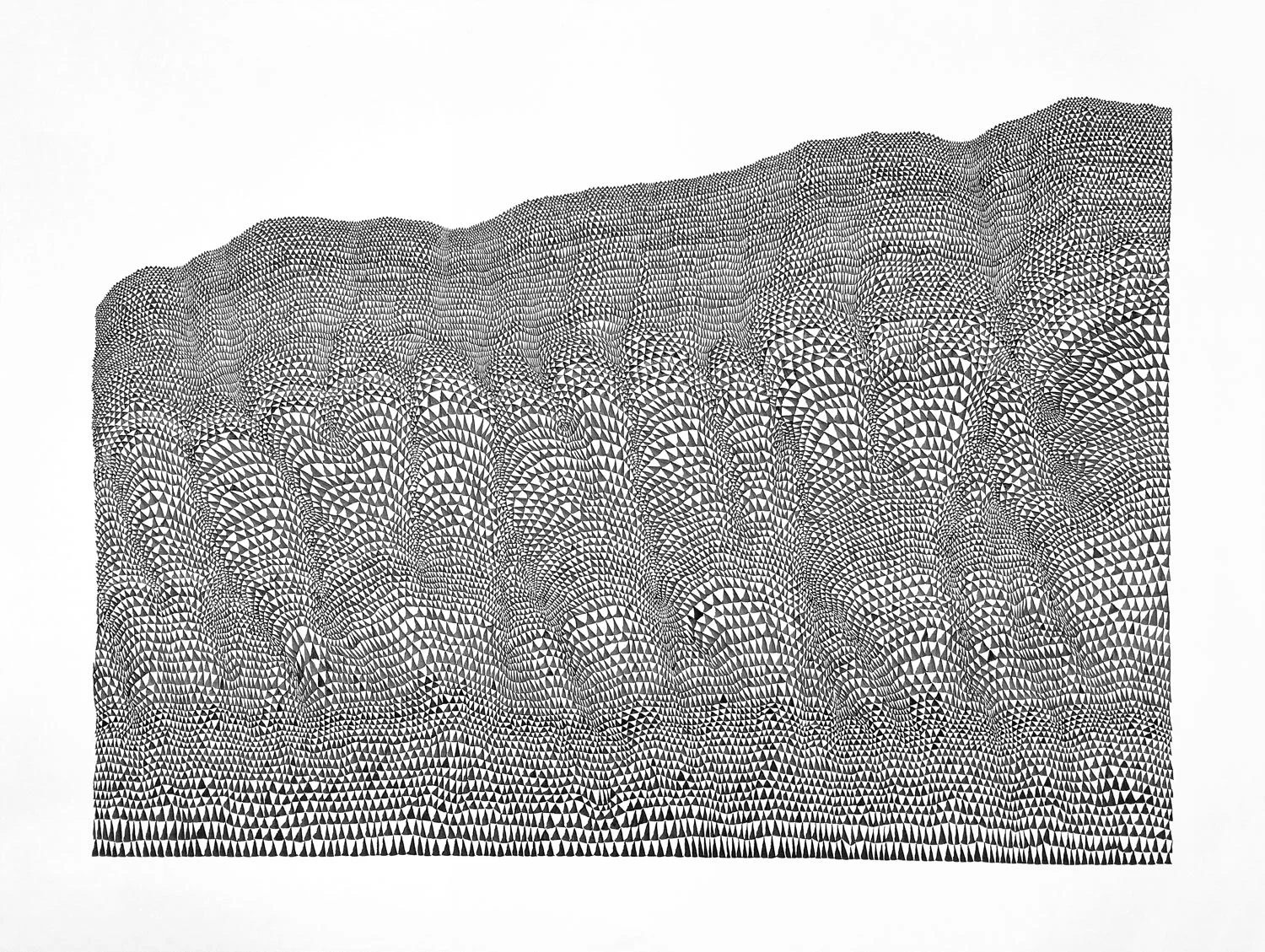 Triangles 2 , 2016 ink on paper 30 x 40 in (76.2 x 102 cm)