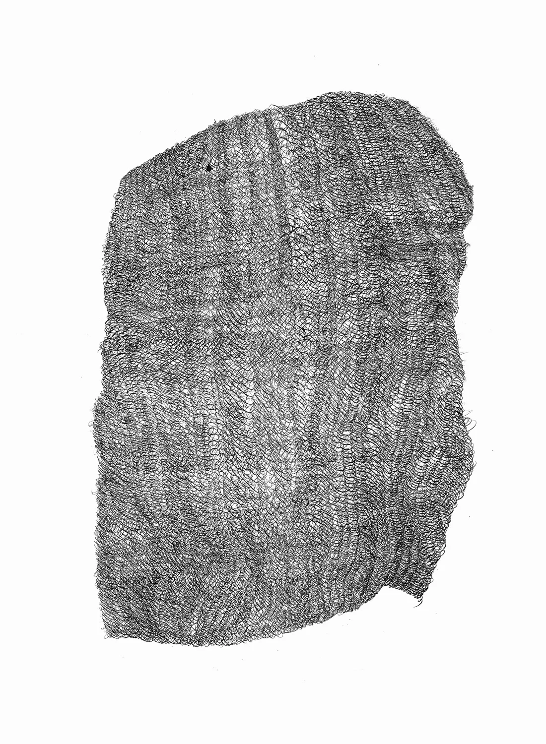 Loops 1 , 2017 sumi ink on 140 lb cold press watercolor paper 30 x 22 in (76.2 x 55.9 cm)