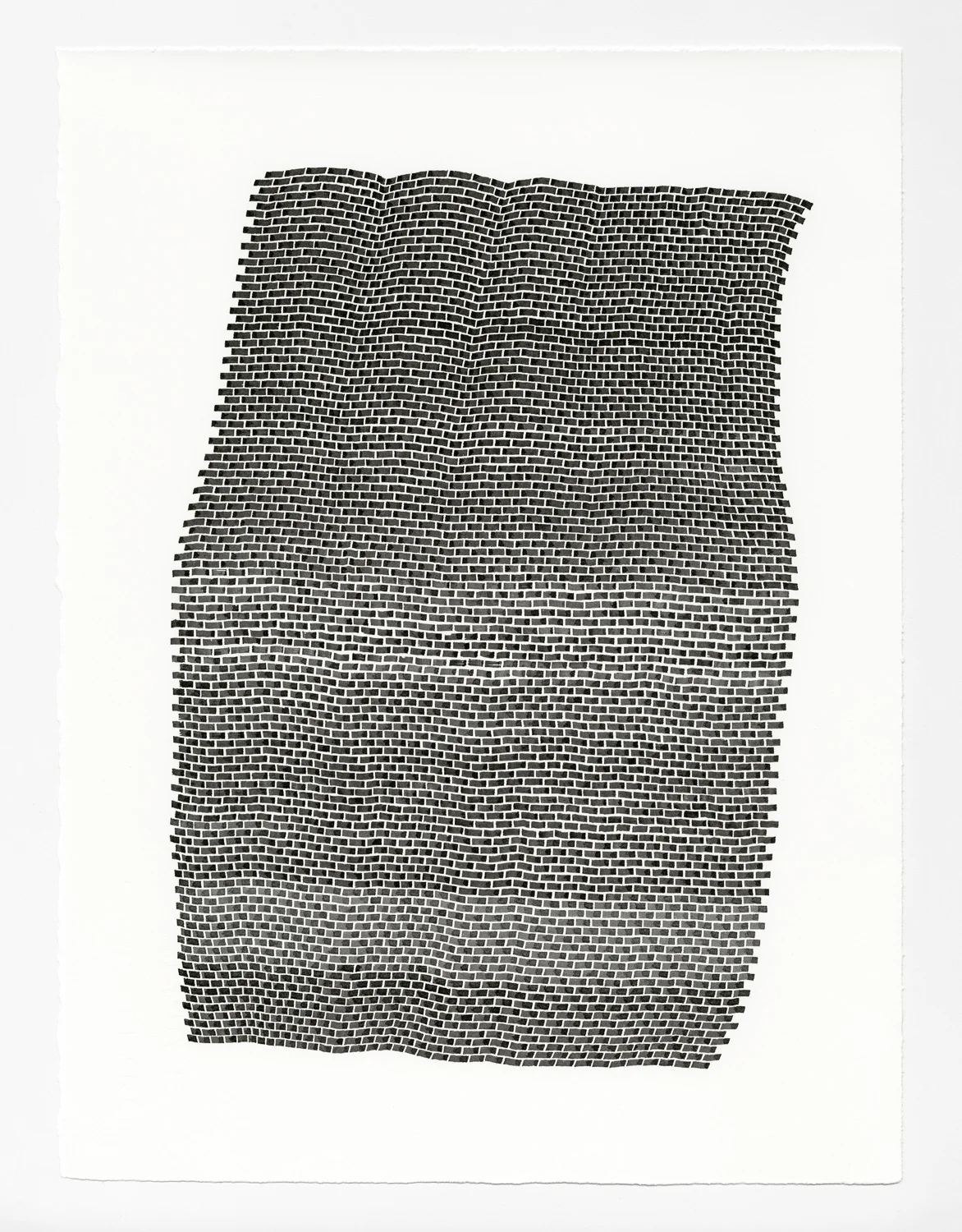 Bricks 1 , 2017 sumi ink on 140 lb hot press watercolor paper 15 x 11 in (38.1 x 27.9 cm)