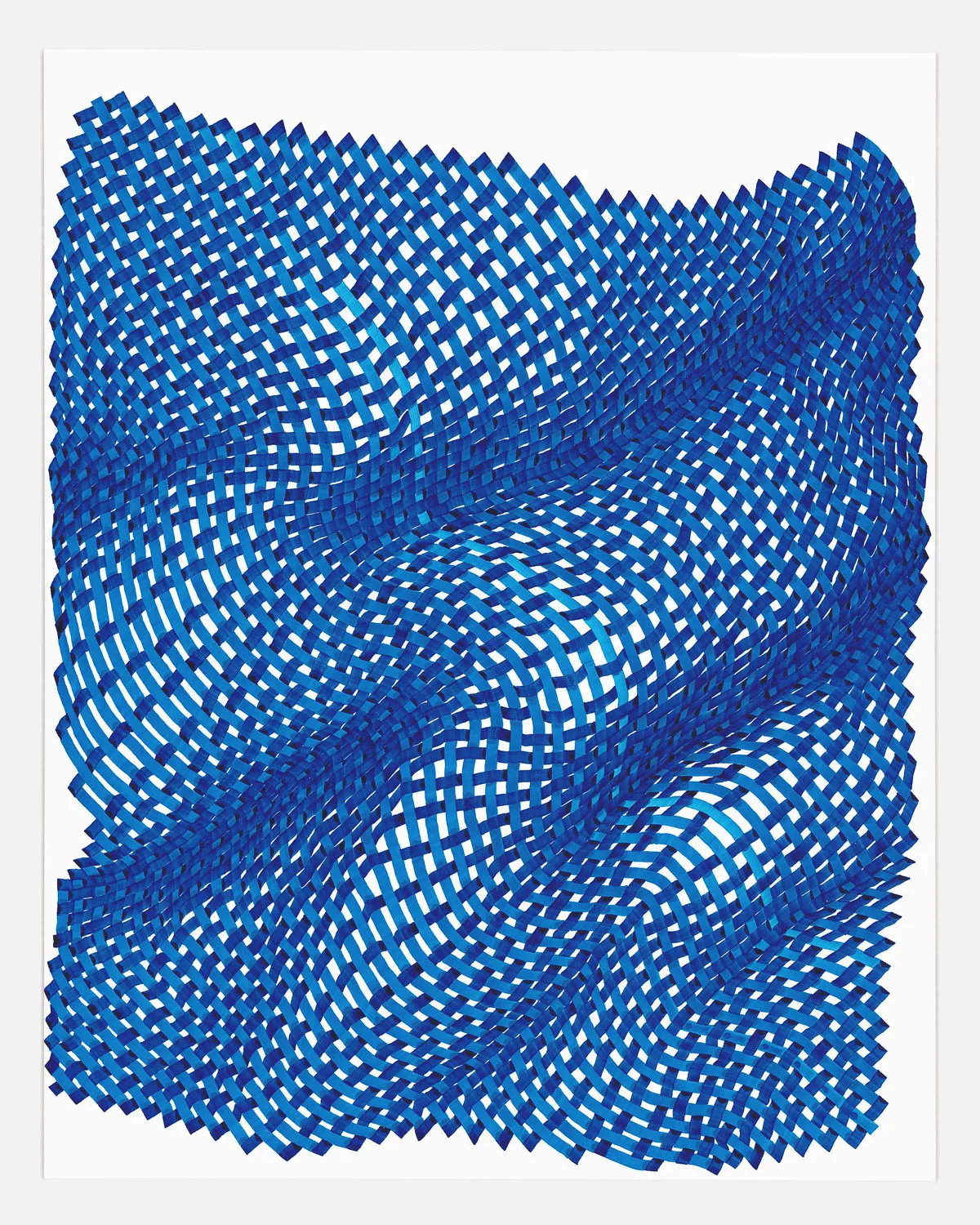 Woven Lines 9 , 2019 acrylic on yupo heavy 14 x 11 in (35.56 x 27.9 cm)