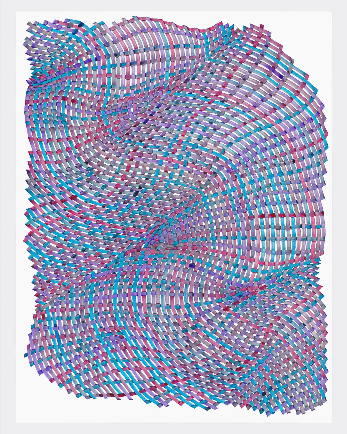 Woven Lines 18 , 2019 acrylic on yupo heavy 26 x 20 in (66 x 50.8 cm)