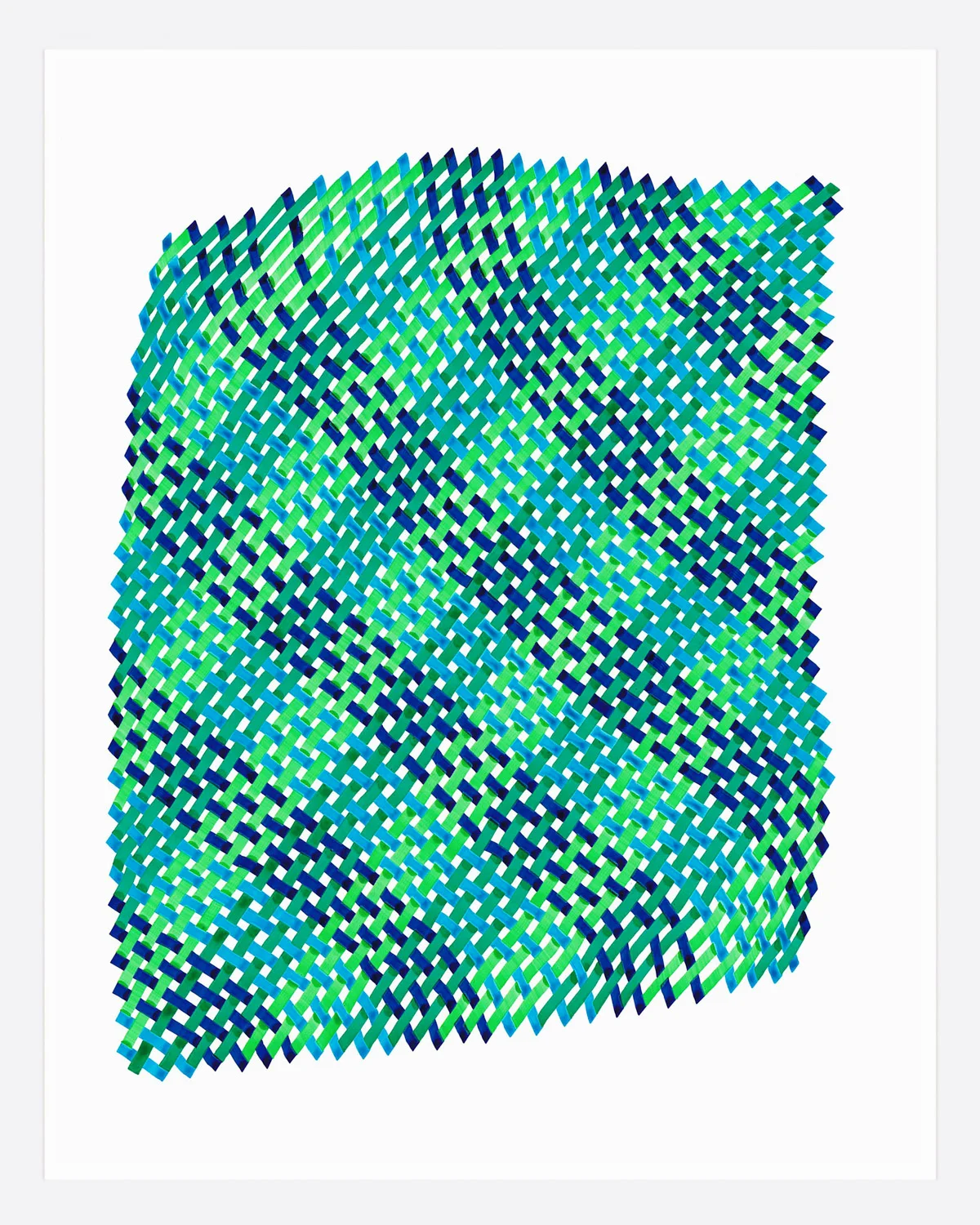 Woven Lines 25 , 2019 acrylic on yupo heavy 14 x 11 in (35.56 x 27.9 cm)