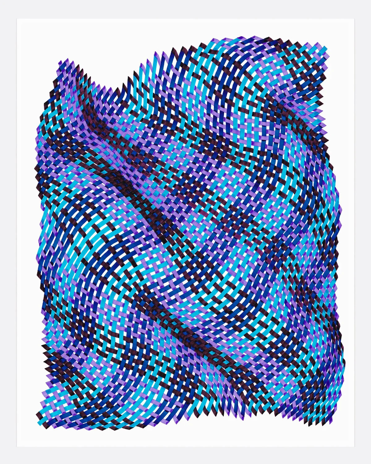 Woven Lines 26 , 2019 acrylic on yupo heavy 14 x 11 in (35.56 x 27.9 cm)