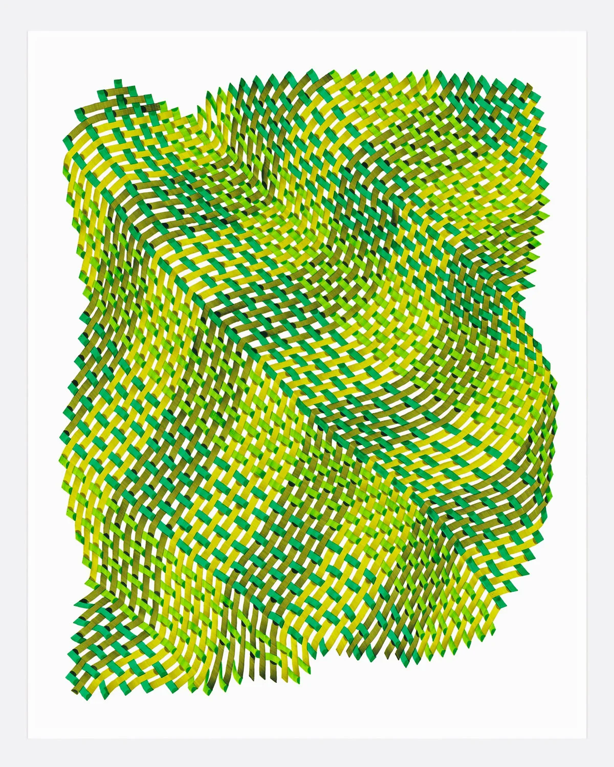 Woven Lines 29 , 2019 acrylic on yupo heavy 14 x 11 in (35.56 x 27.9 cm)