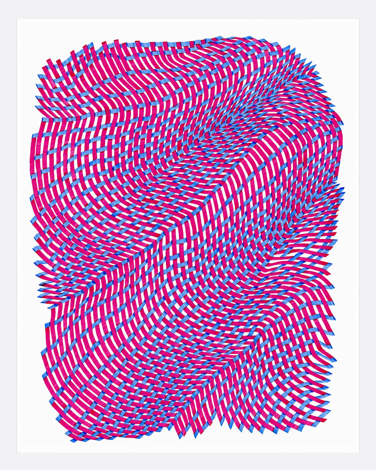 Woven Lines 30 , 2019 acrylic on yupo heavy 14 x 11 in (35.56 x 27.9 cm)