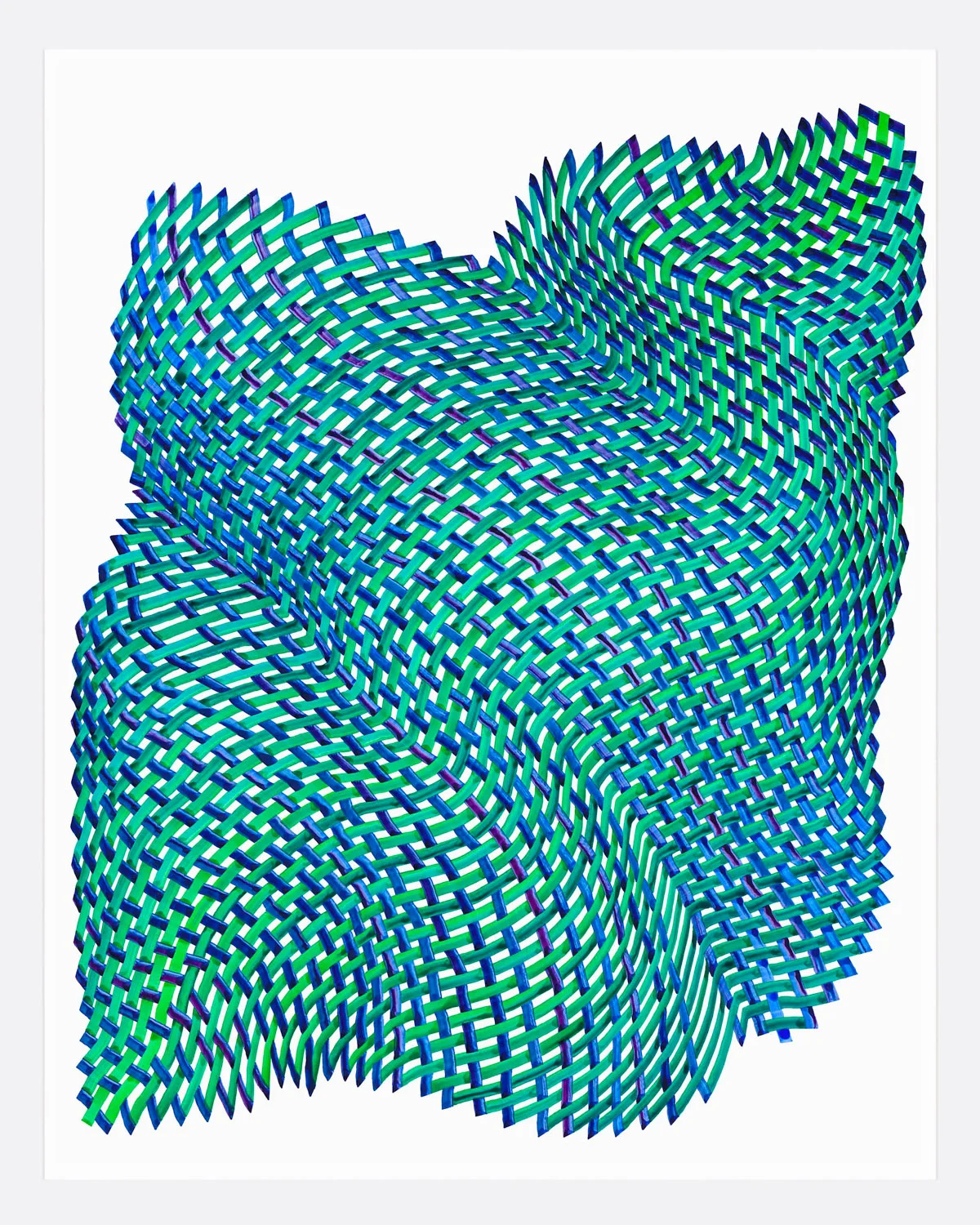 Woven Lines 32 , 2019 acrylic on yupo heavy 14 x 11 in (35.56 x 27.9 cm)