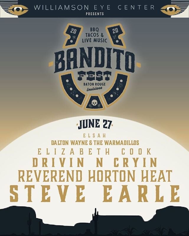 The 2020 lineup presented by @williamsonlasik is here! Don't miss @steveearle, @reverendhortonheat, @drivinncryin , @elizabethcookforsheriff, @warmadillos, &amp; Elsah 🔥