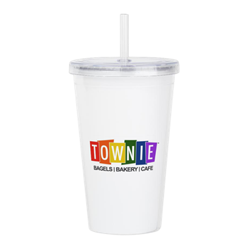 plastic cup/lid with straw