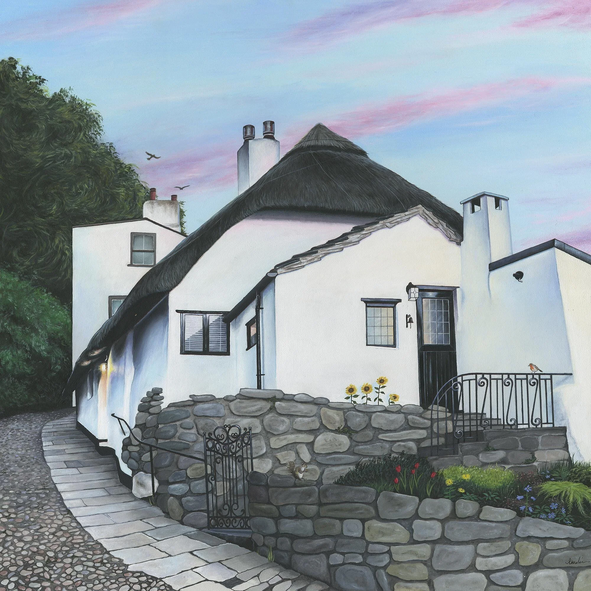 'Manor Cottage by the station' (Original) by Eve Melia