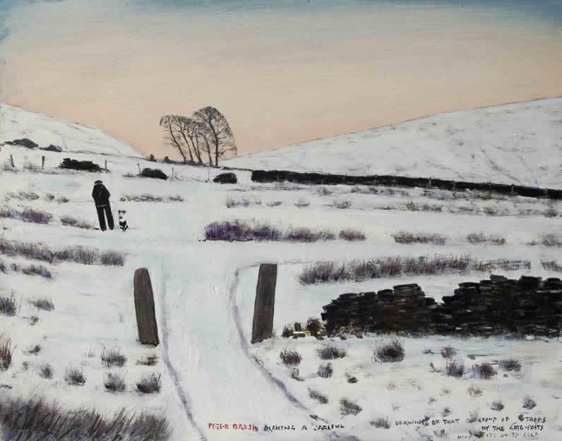 &lsquo;Making a careful drawing of that group of trees by the gate-posts and it&rsquo;s quite cold&rsquo; by Peter Brook (RBA) ✍🏻