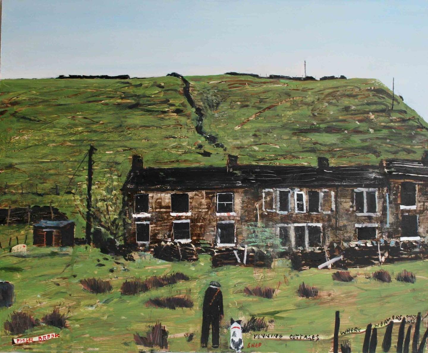 &lsquo;Pennine cottages where weavers once was&rsquo; by Peter Brook RBA