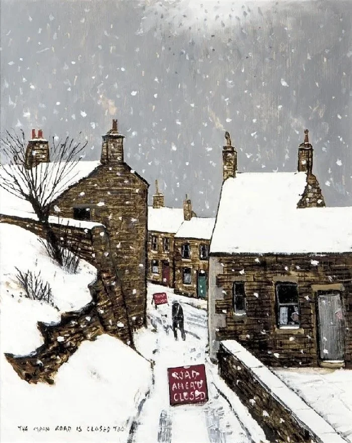 ⚫️⚫️⚫️ BROOK FRIDAY ⚫️⚫️⚫️⚫️

20% off Peter Brook estate approved prints online and in-store! 

Pictured: &lsquo;The main road is closed too&rsquo; 

www.acgallery.co.uk/peter-brook-rba 🌨