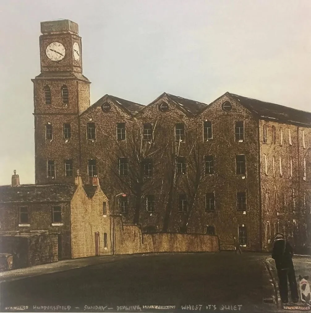 &lsquo;Old Mill, Huddersfield - Sunday - Drawing early morning whilst it&rsquo;s quiet&rsquo; by Peter Brook (RBA)