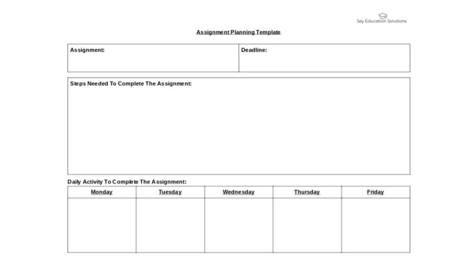 Assignment Planning Template (All Grades)