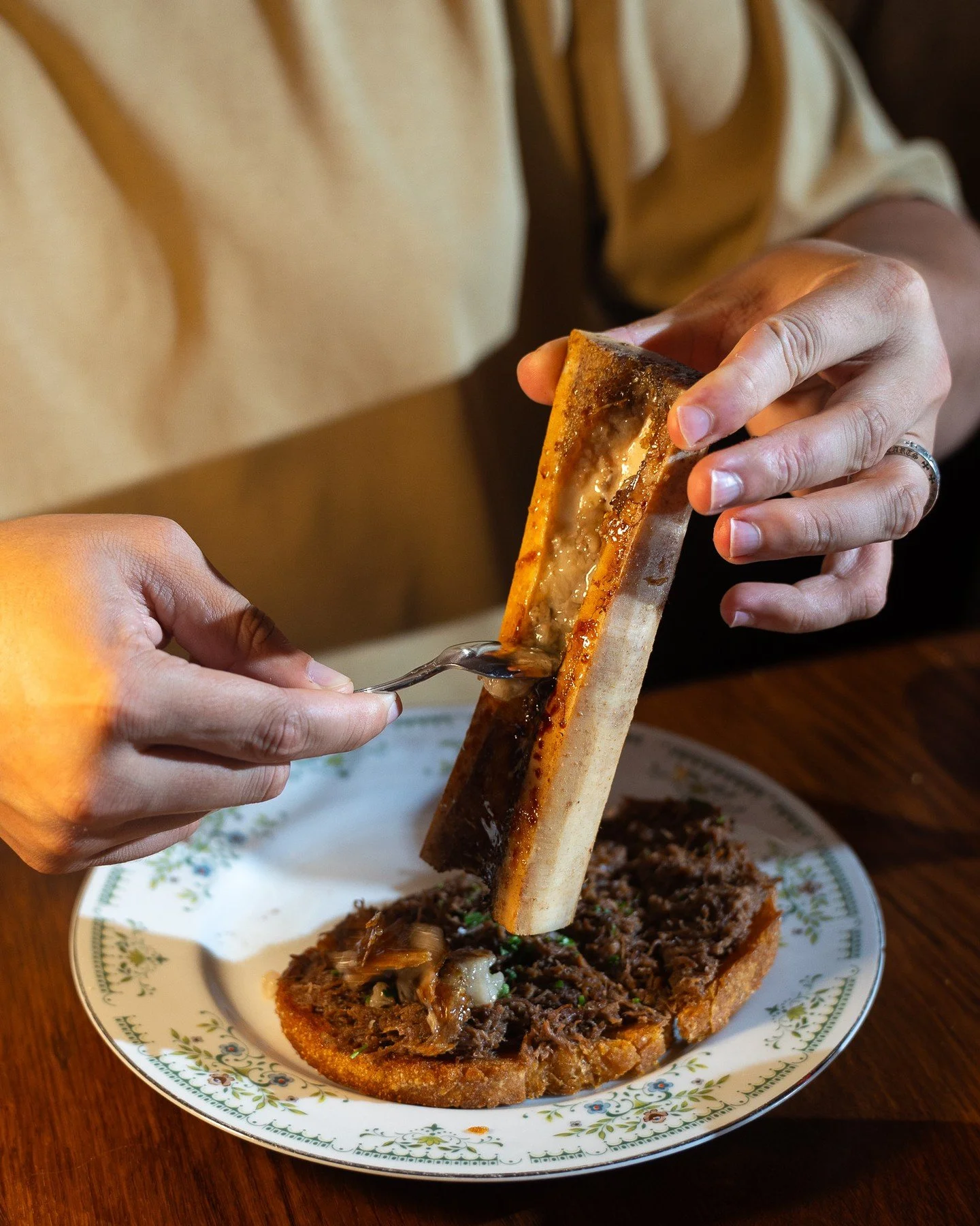 This is your favorite dish. Don&rsquo;t worry &mdash; we know. Bone Marrow Toast&hellip;herbs, beef cheek, red wine 🌹